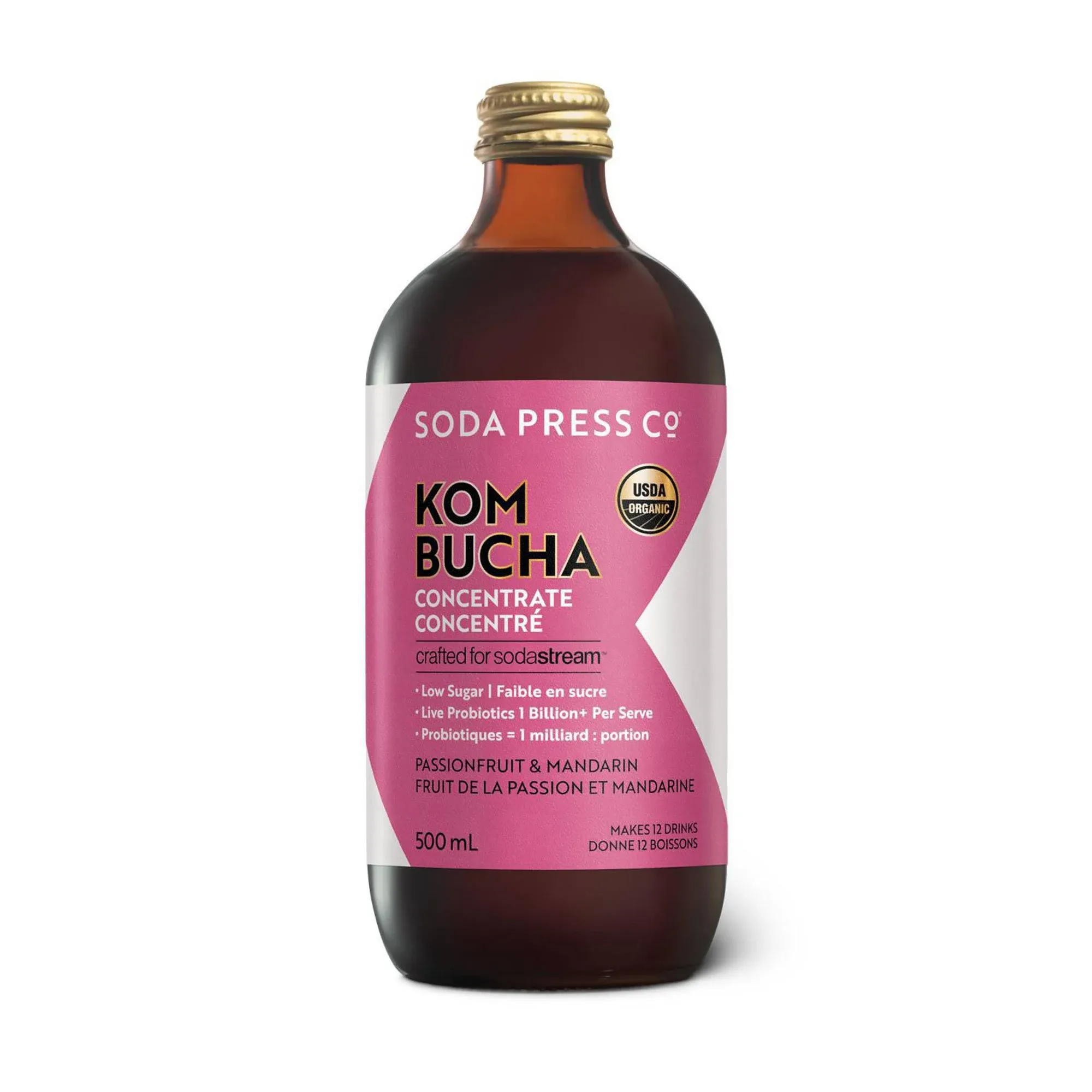 Soda Press Kombucha, Concentrate, Organic, Passionfruit & Mandarin - 16.9 fl oz