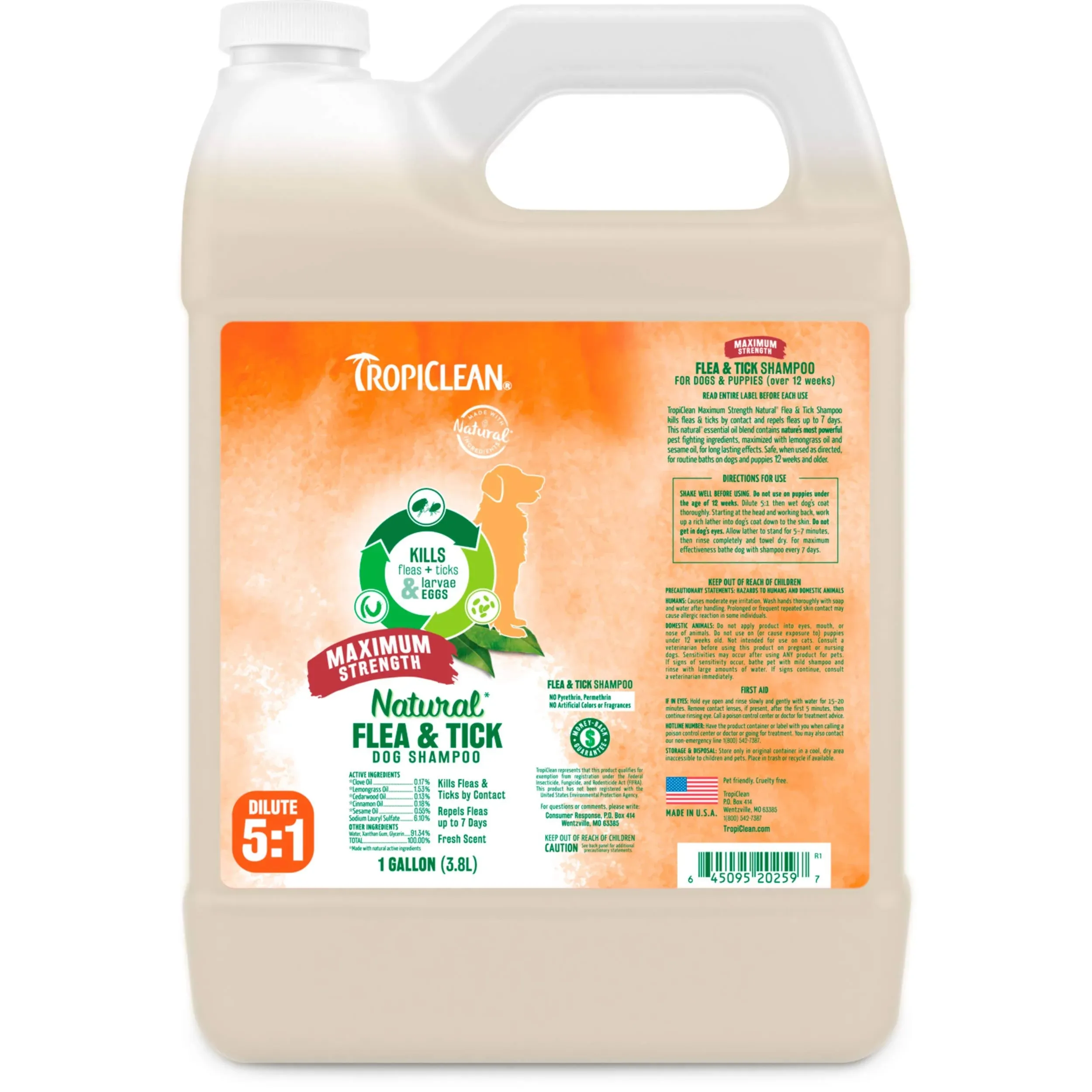 Tropiclean TC Nat Flea/Tick Shampoo Max Gal