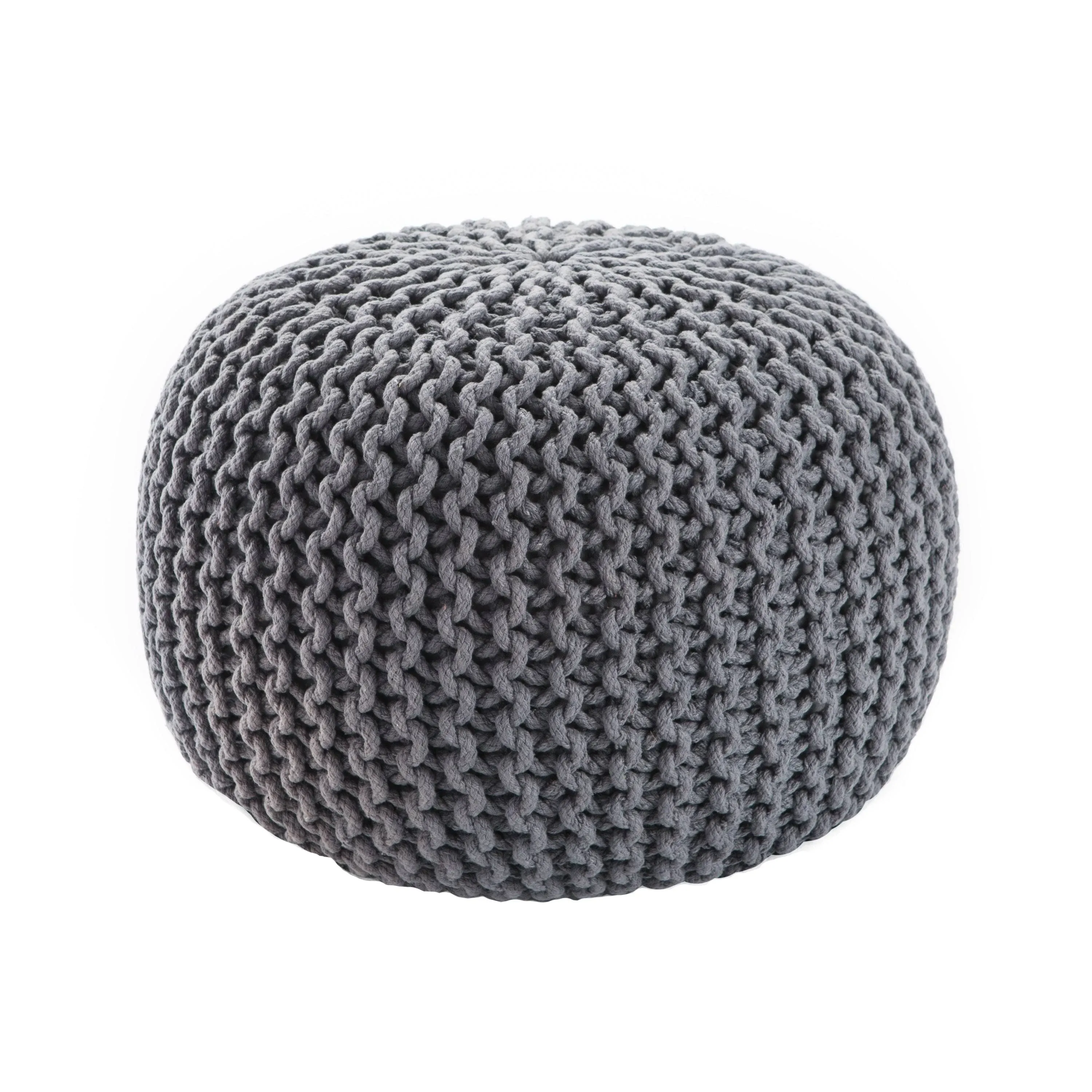 Jaipur Rugs Spectrum Cotton Cylinder Pouf, Steel Gray