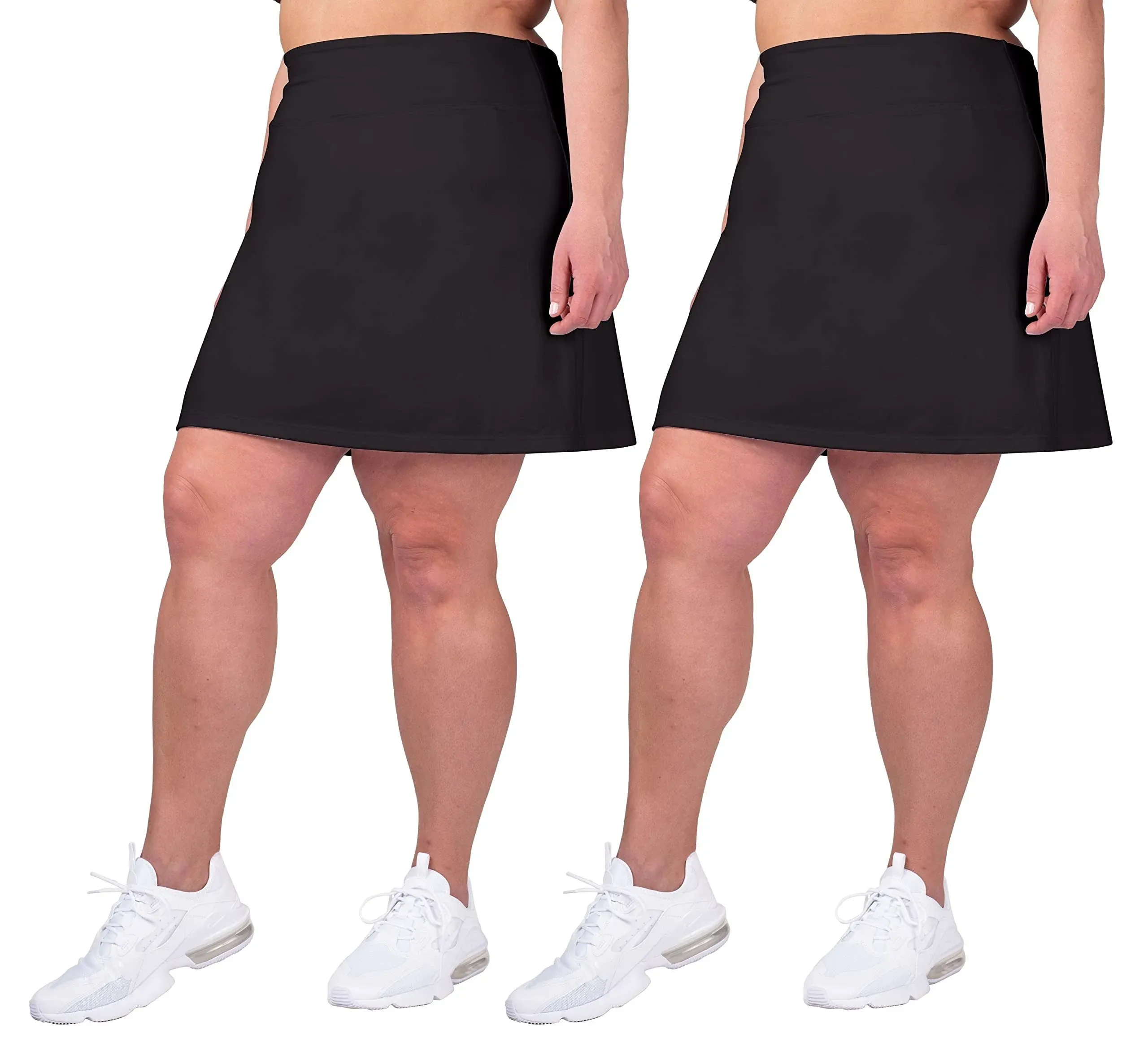 Inerzia 2 Pack Skorts Plus Size Skirts for Women High Waisted Active Skort Golf and Tennis Skirts for Women