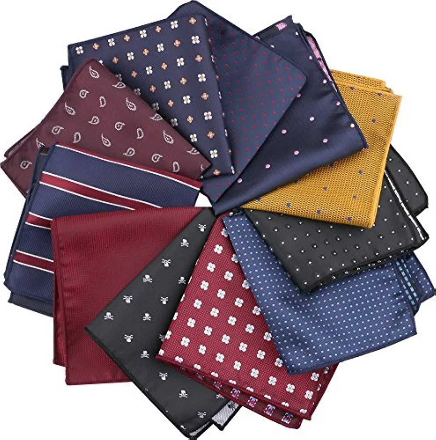  11 Pcs Men Suit Pocket Square Handkerchiefs with Assorted Pattern 