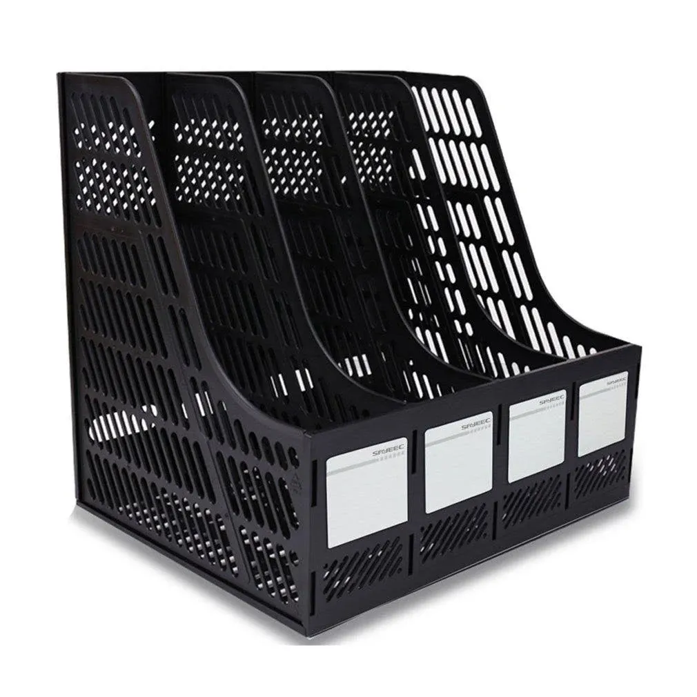 SAYEEC Sturdy Desktop 4 Section Magazine Plastic Holders Frames File Dividers ...