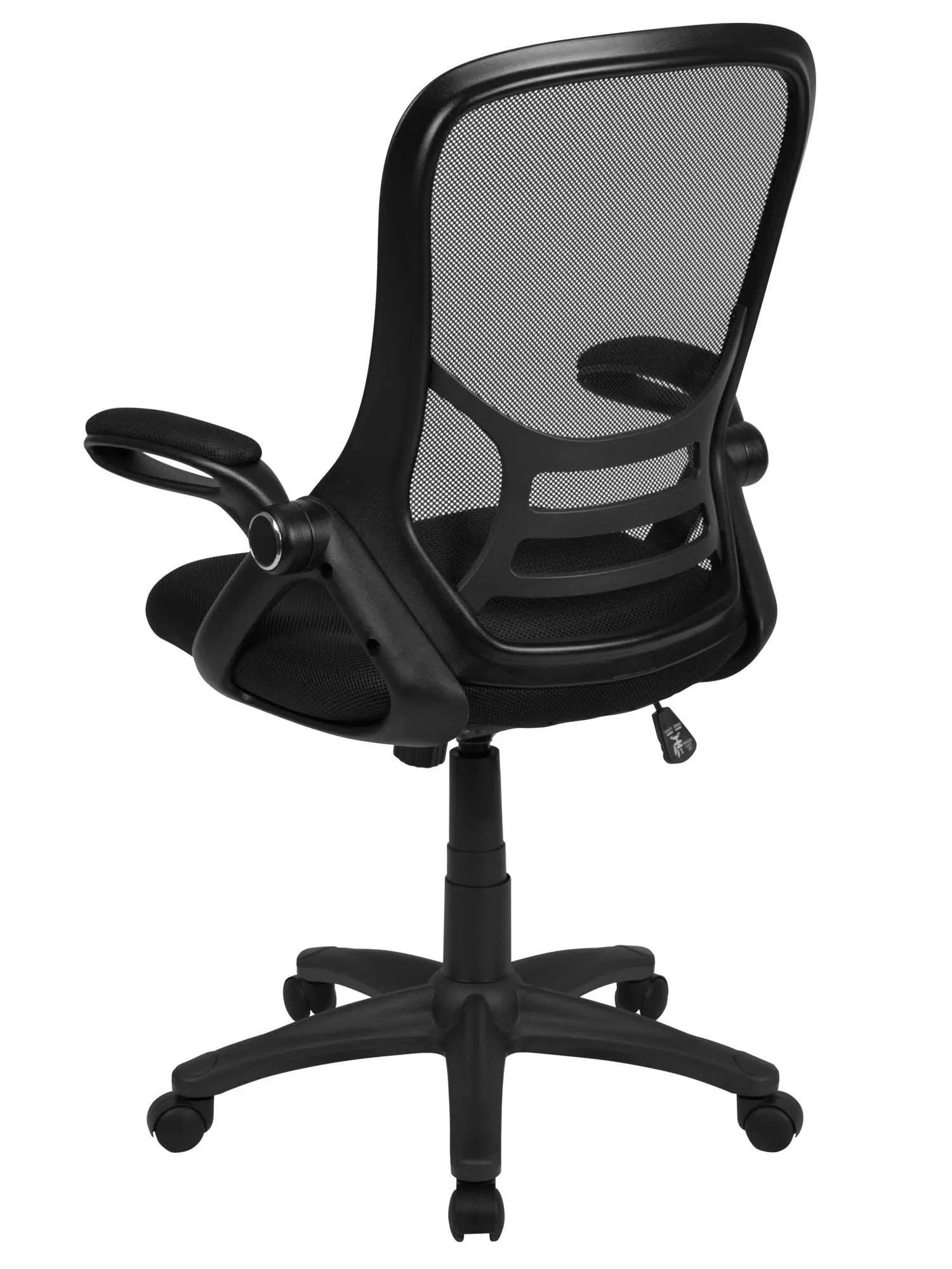 Flash Furniture Black High Back Mesh Ergonomic Swivel Office Chair with Flip Up Arms