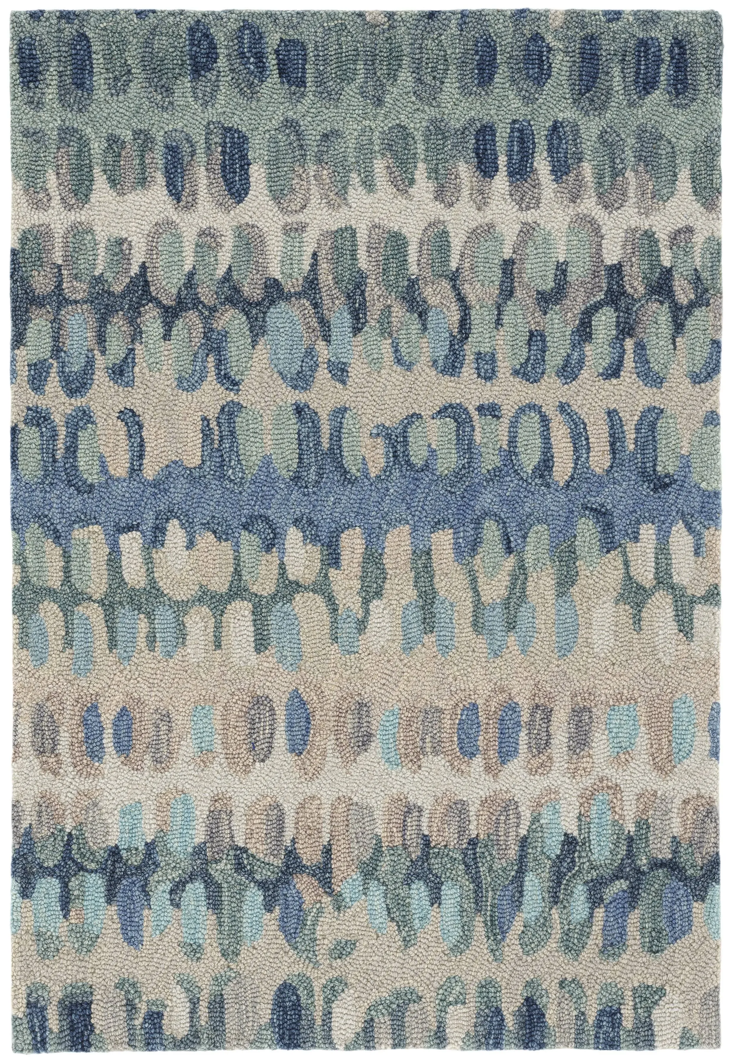 Dash and Albert Rugs Paint Chip Blue Hand Micro Hooked Wool Rug