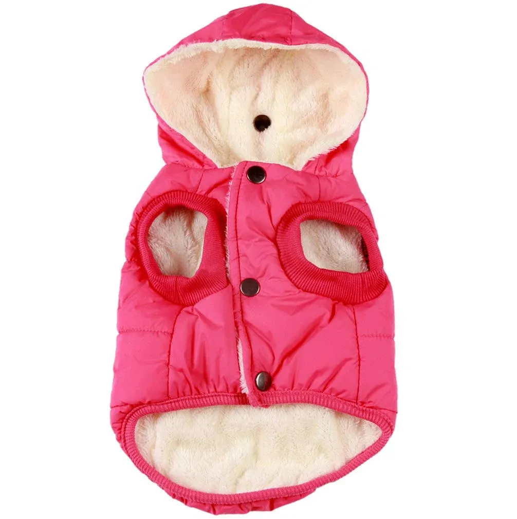 Vecomfy Fleece Lining Extra Warm Dog Hoodie in Winter jacket Large