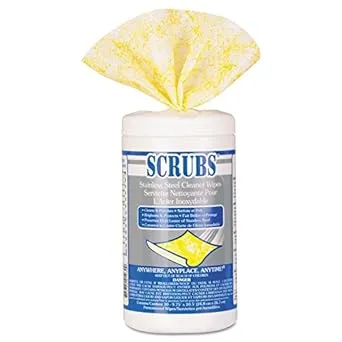 Scrubs Stainless Steel Cleaner Wipes, Citrus, 30/Pack (91930)