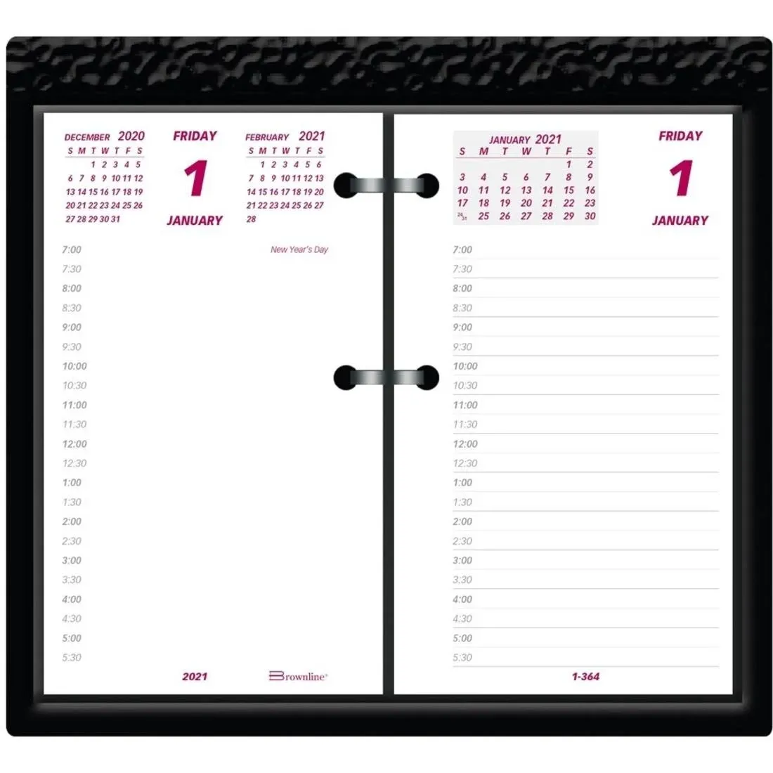 Brownline Daily Calendar Pad Refill, 6 x 3.5, White/Burgundy/Gray Sheets, 2023 C2R