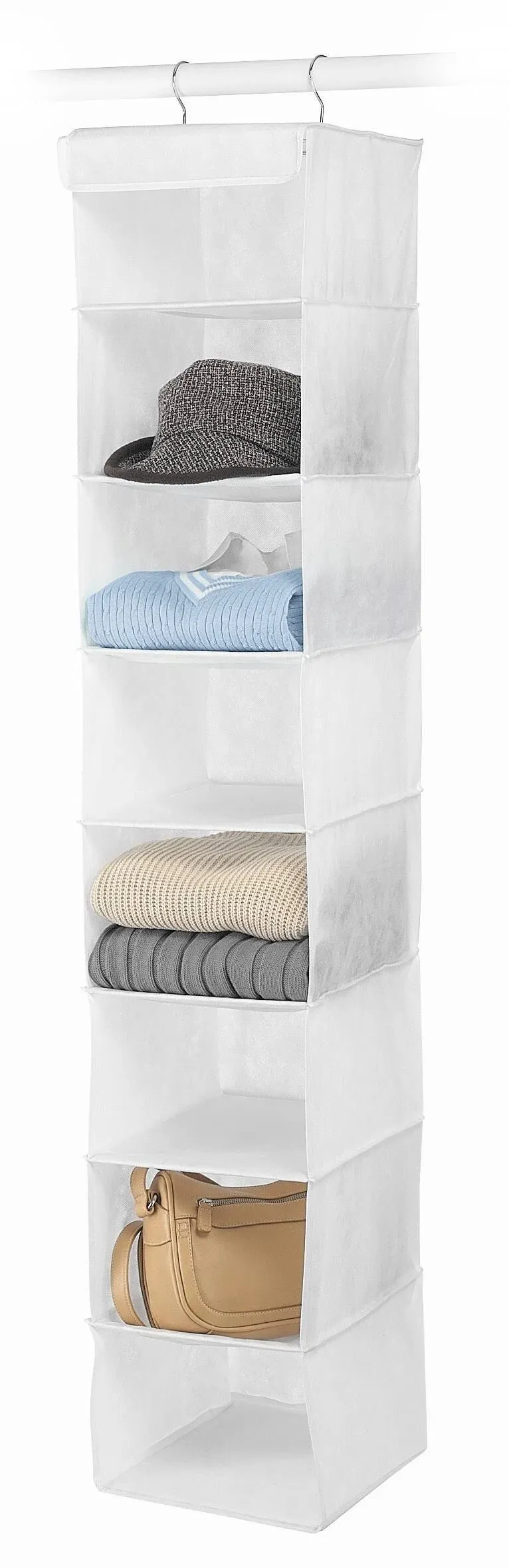 Whitmor - 6044-285 - 52 in. H x 10 in. W x 10-1/2 in. L Vinyl Hanging Vertical Closet Organizer - 1/Pack