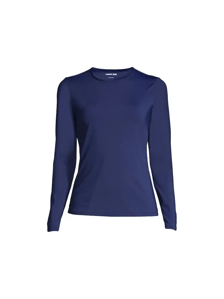 Lands' End Women's Crew Neck Long Sleeve Rash Guard