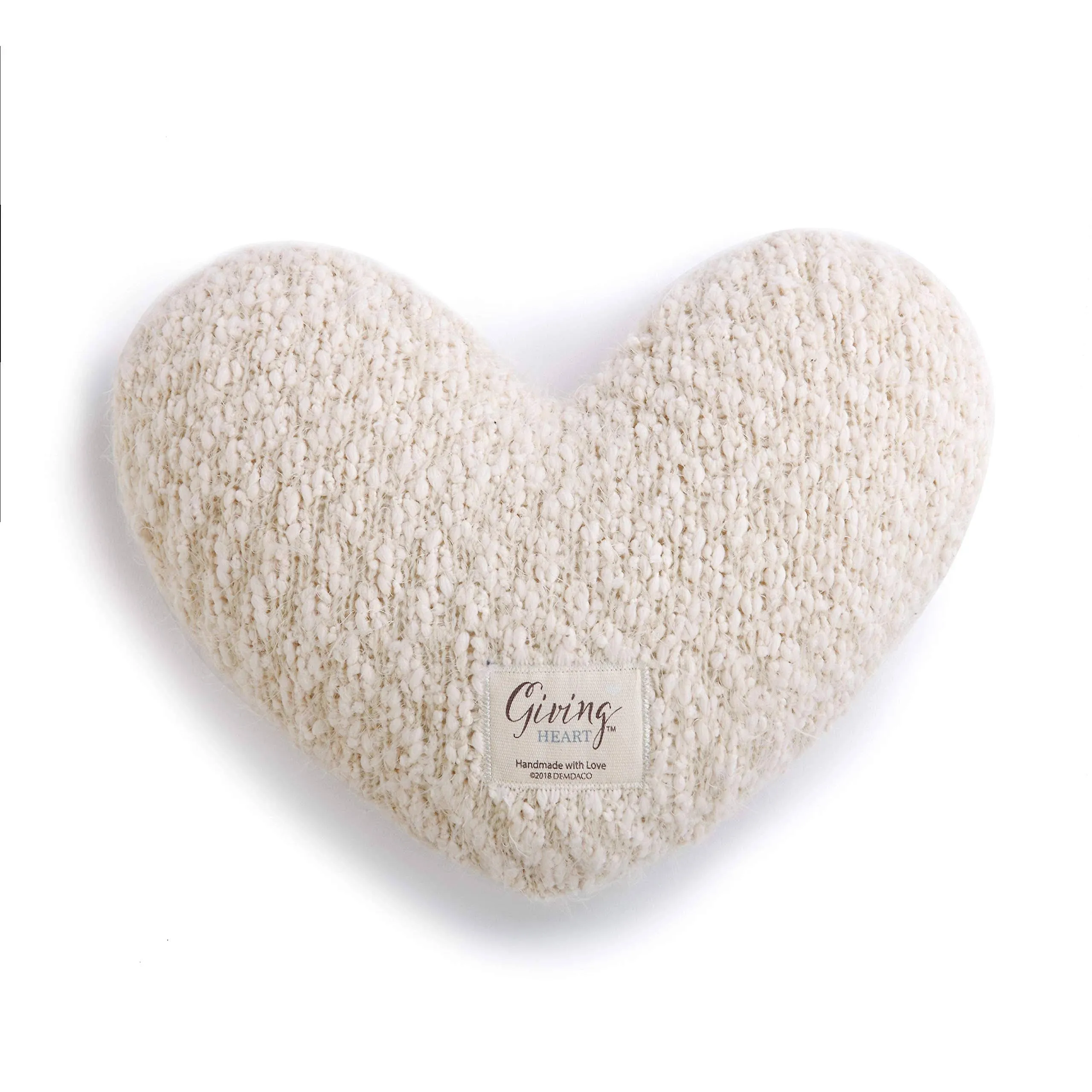 Demdaco Cream Giving Heart Pillow