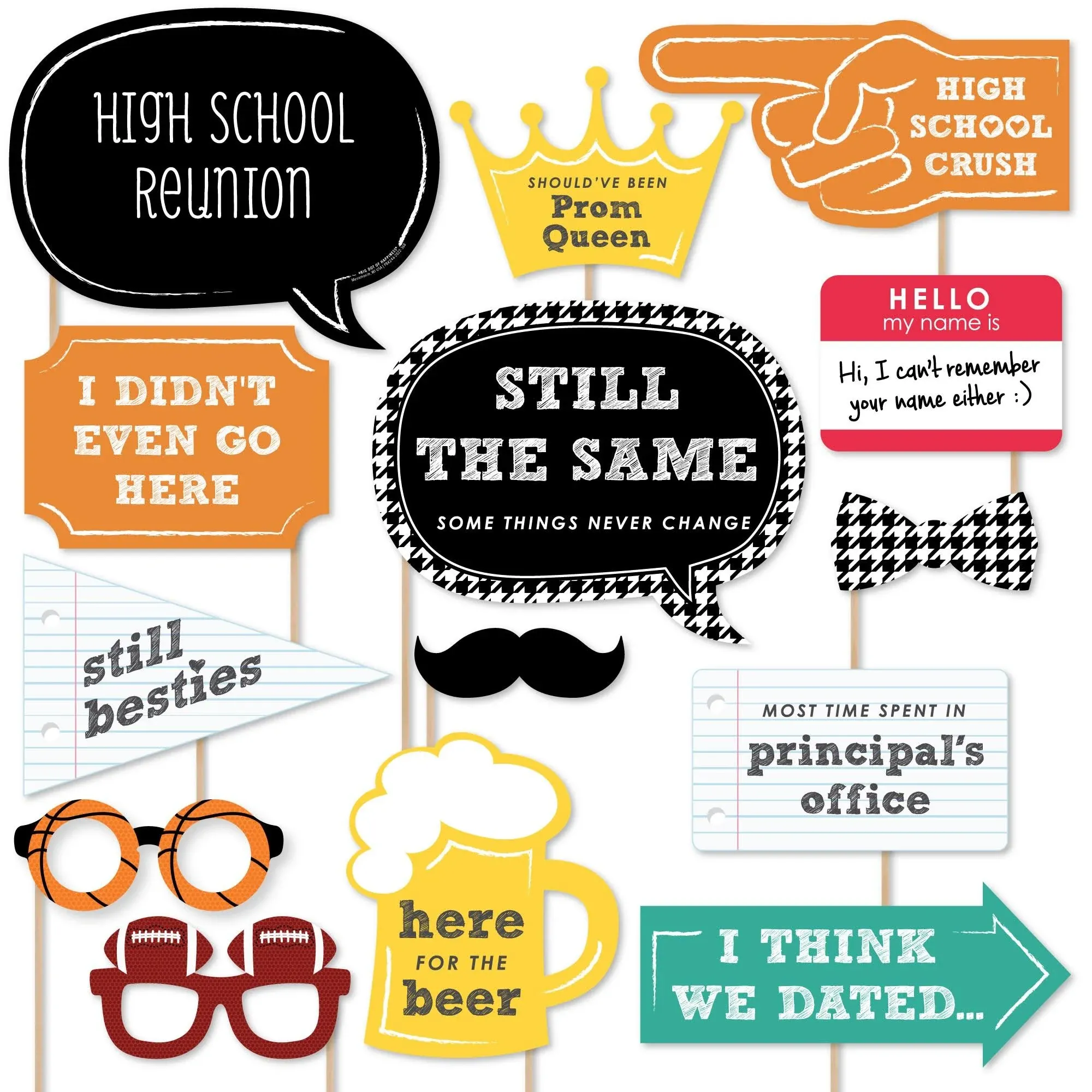 Class Reunion - Photo Booth Props Kit - 20 Count