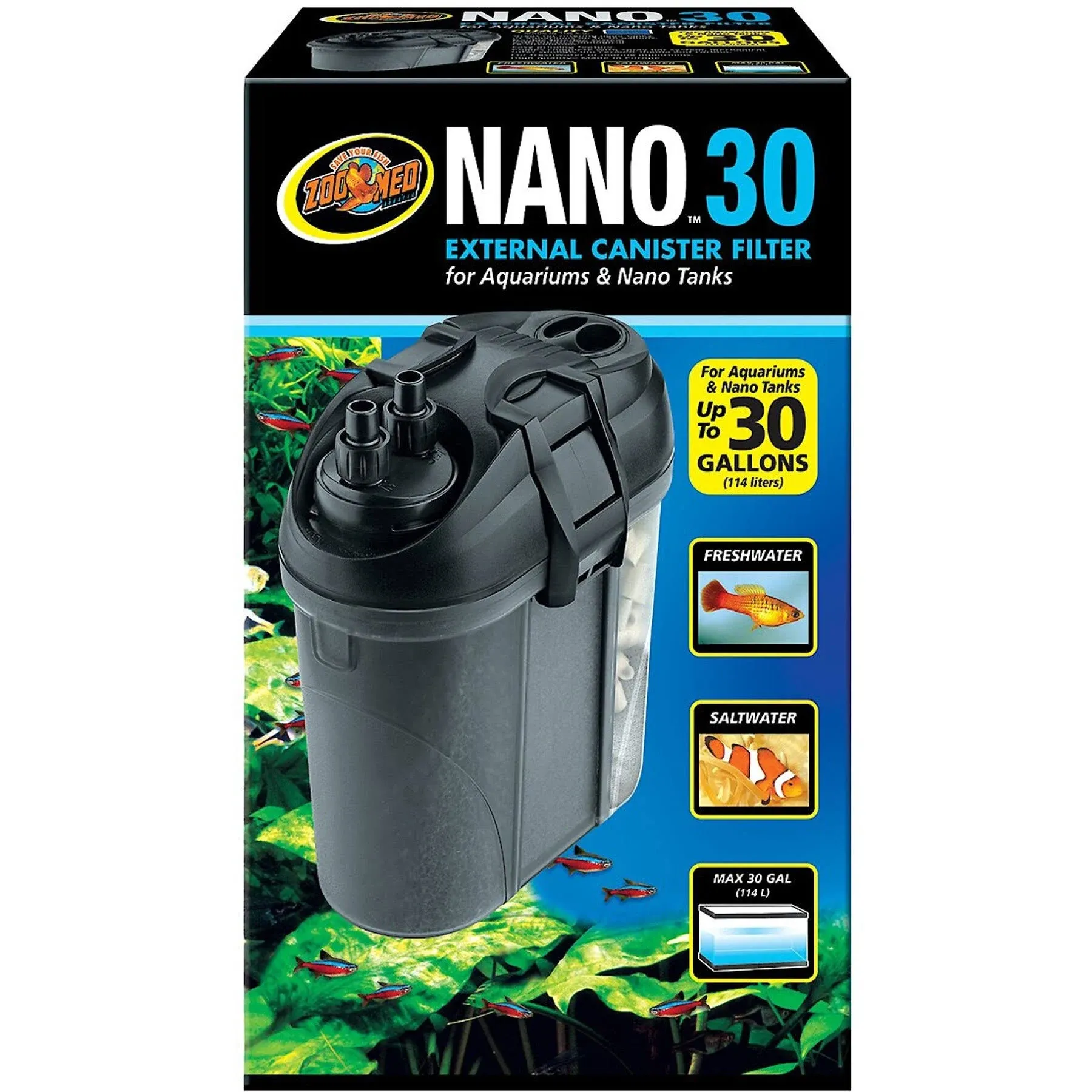 Zoo Med Nano External Canister Filter - 30 Gal