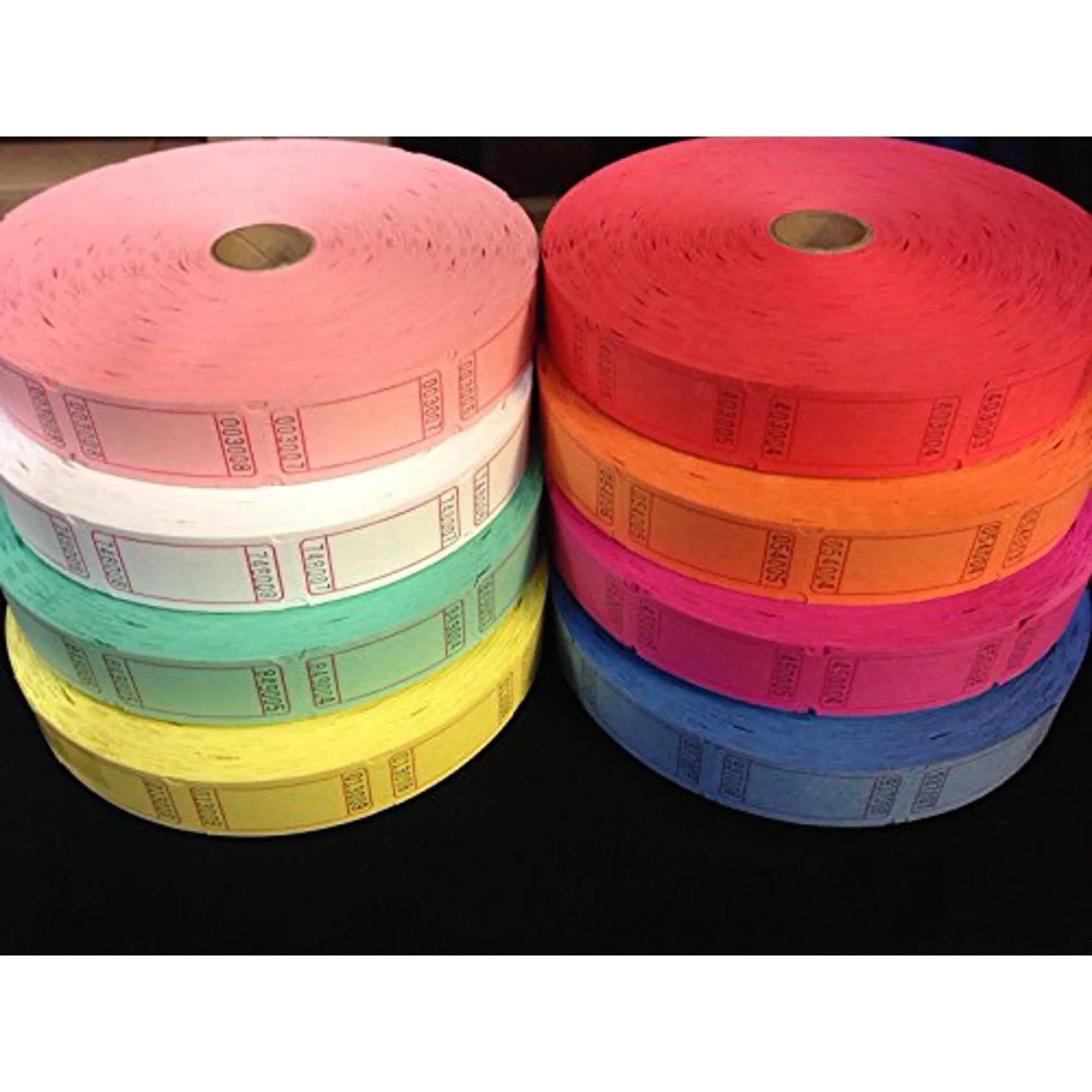 (4 Rolls of 2000 Tickets) 8,000 Total Blank Raffle Tickets (4 Assorted Colors)