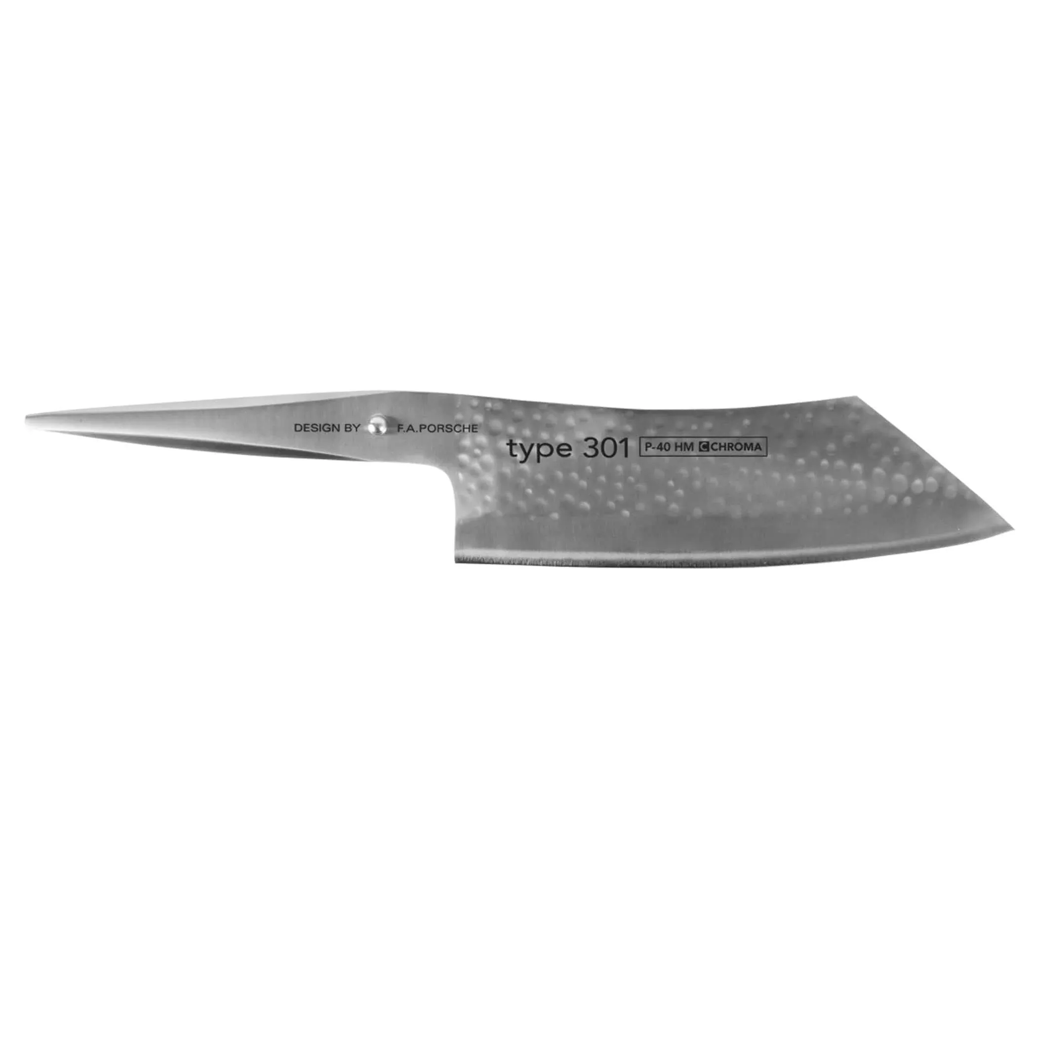 Chroma P40-HM Type 301 by F.A. Porsche Hammered Hakata Knife, 7.25 Inch, one size, silver