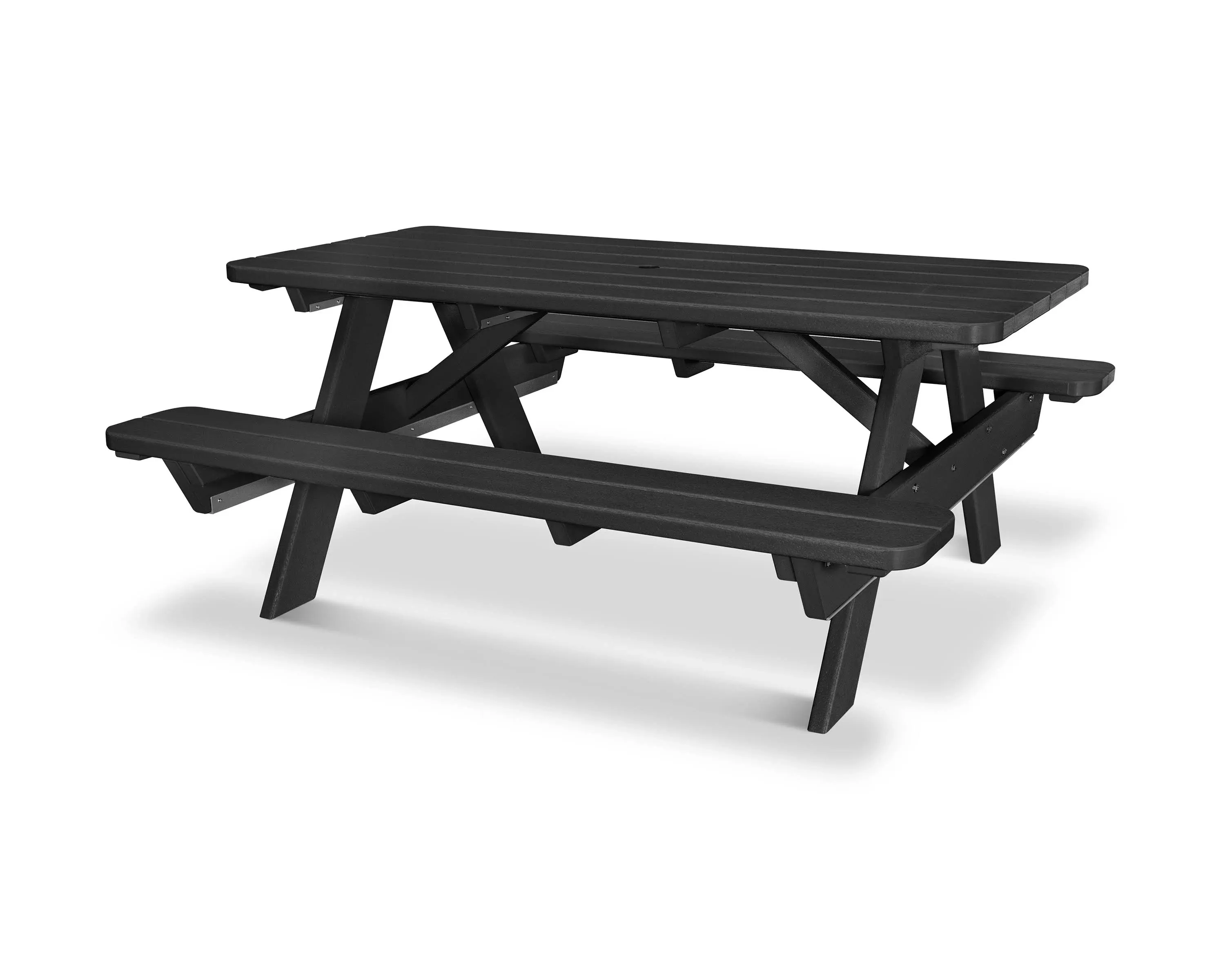 POLYWOOD Park 72" Picnic Table - Black