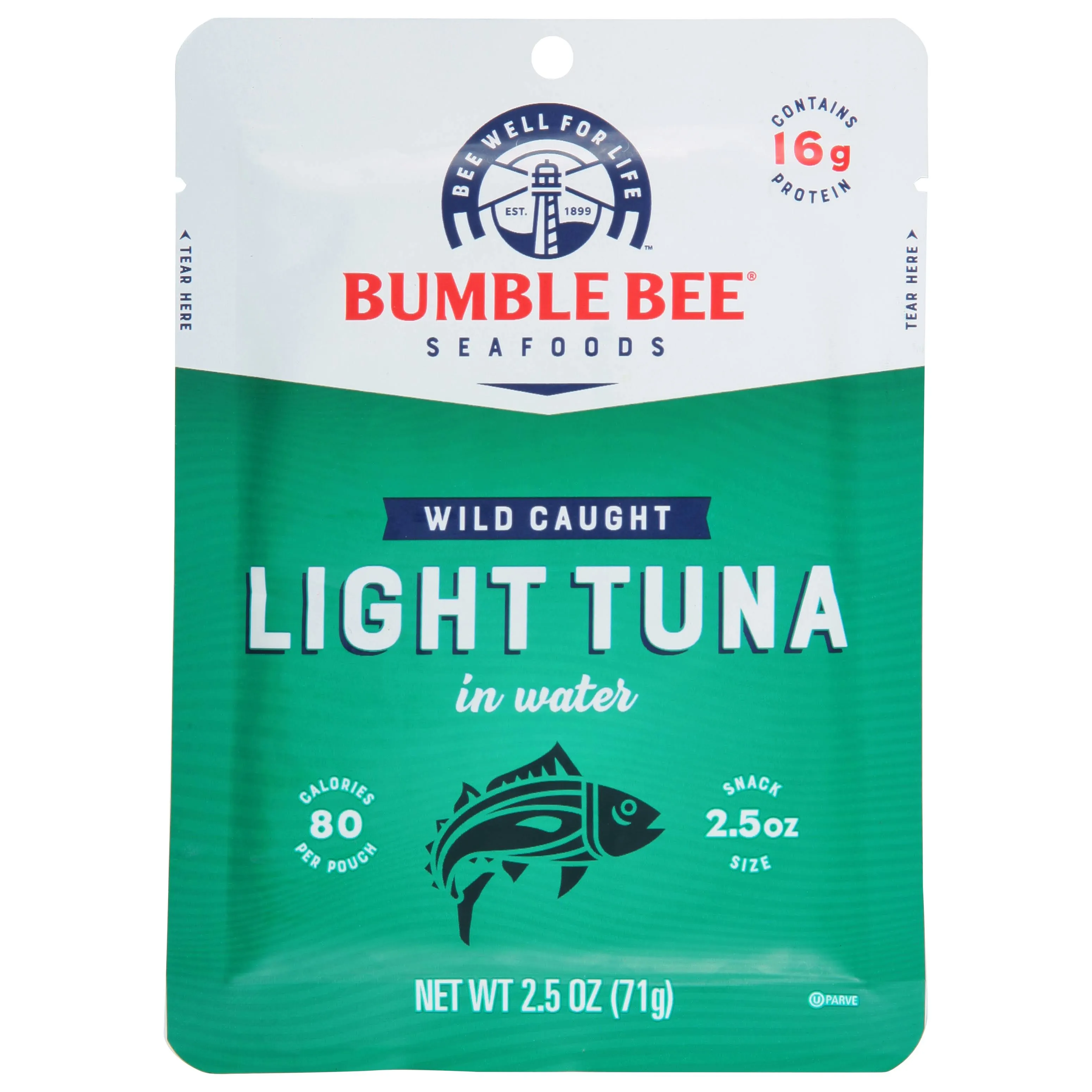 Bumble Bee Light Tuna Pouch in Water 2.5 oz Pouch Pack of 12 - Ready to Eat T...