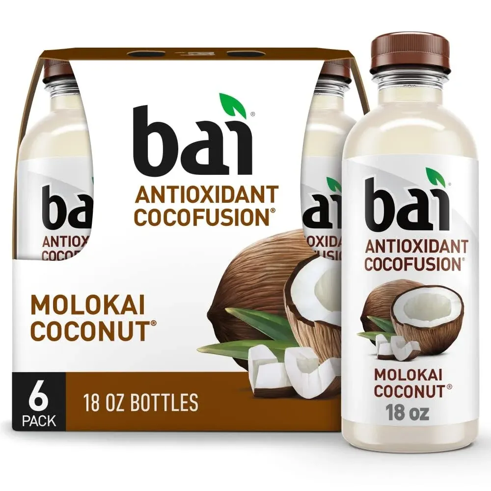 Bai Molokai Coconut - 6 pack, 18 fl oz bottles