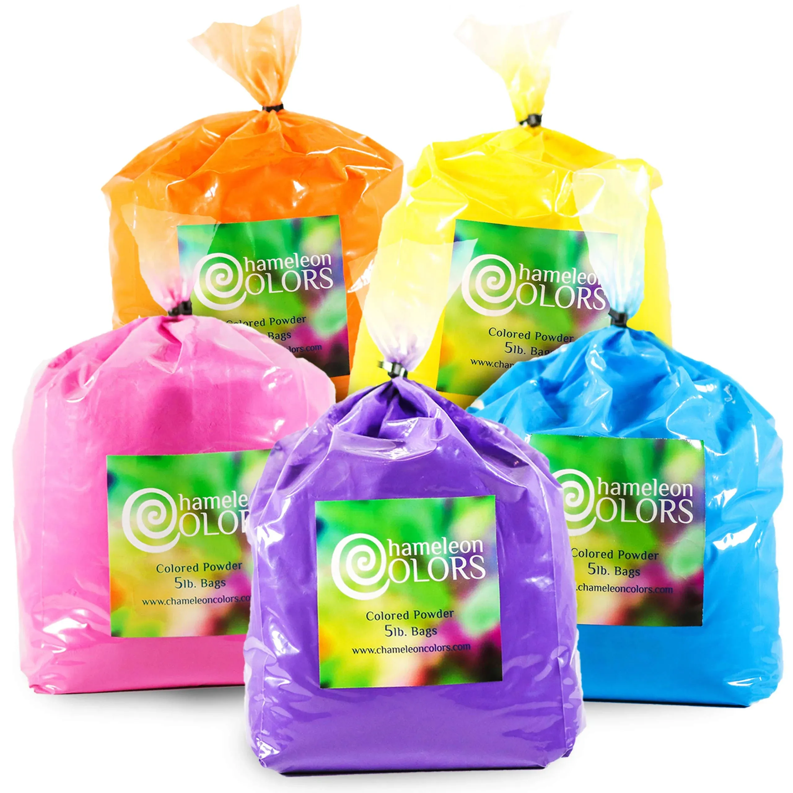 Chameleon Colors Holi Festival Color Powder - 5 Color 5 Pack 5lb - Blue, Pink ...