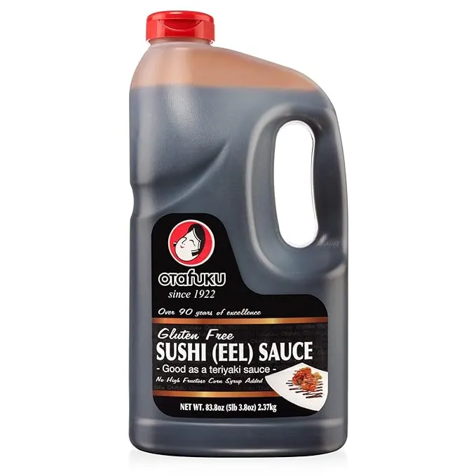 Otafuku Gluten Free Eel Sauce, Japanese Unagi Sauce for Sushi Rolls, Sashimi, Rice and Poke, Restaurant Bulk Size 83.8 Oz (1/2 Gallon)