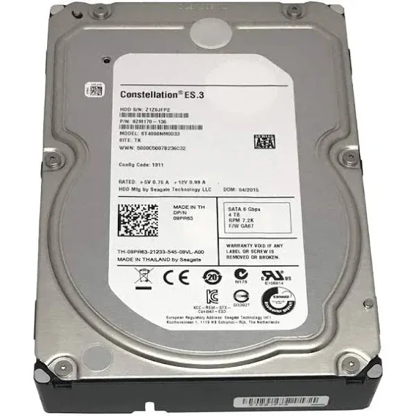 Seagate 4TB Enterprise Capacity HDD 7200RPM SATA 6Gbps 128 MB CacheInternal Bare Drive (st4000nm0033) (Renewed)