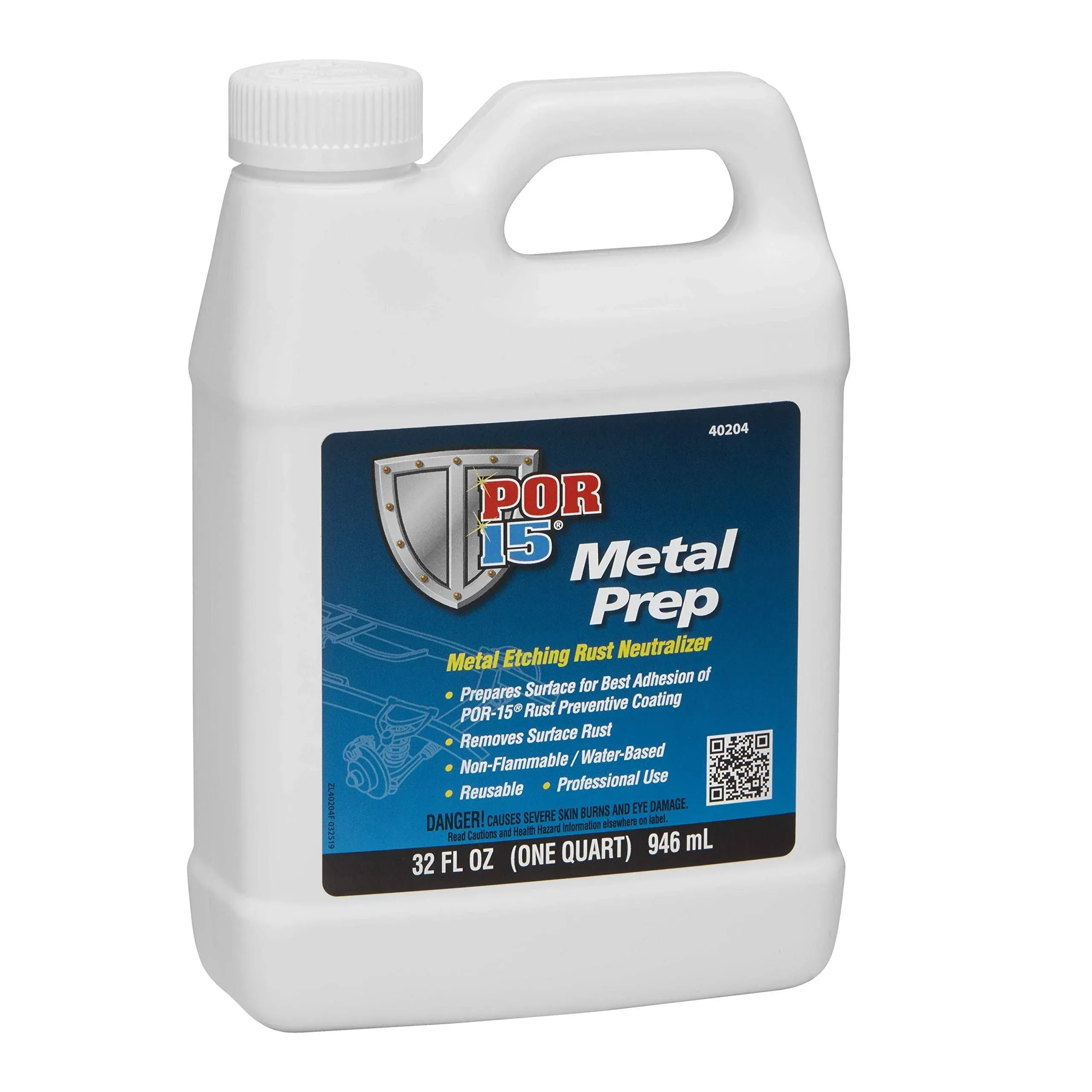 POR-15 Metal Prep, Metal Etching Rust Neutralizer, Non-flammable and Water-based, 32 Fluid Ounces, 1-quart