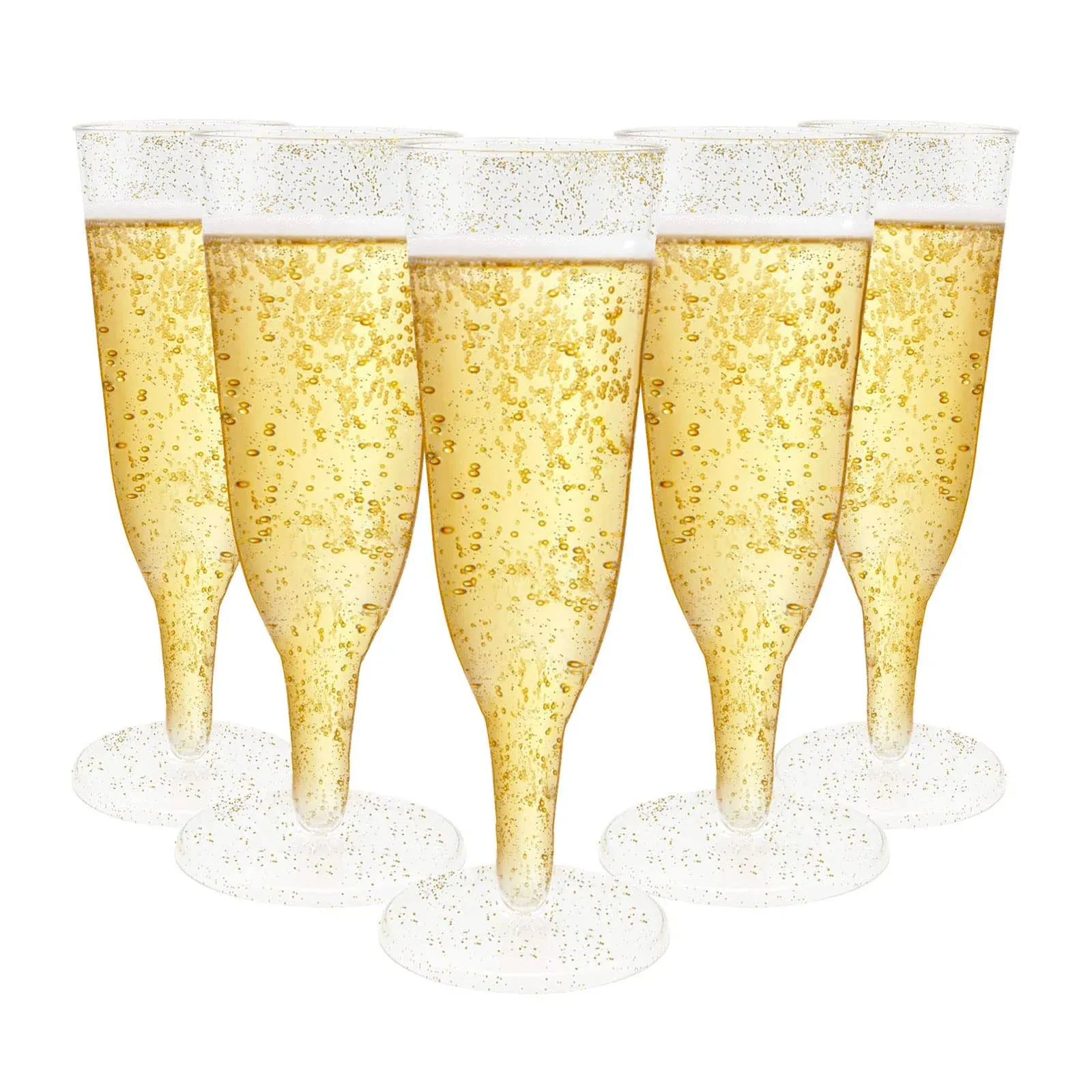 KBG 40 Pack 5 Oz Champagne Flutes Disposable,Plastic Champagne Flutes,Mimosa Bar Glasses，Transparent plastic champagne glass (40 Pack-3)