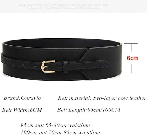 Toptim Women Wide Knotted Belt Design PU Leather Waistbands Simple Width Belt