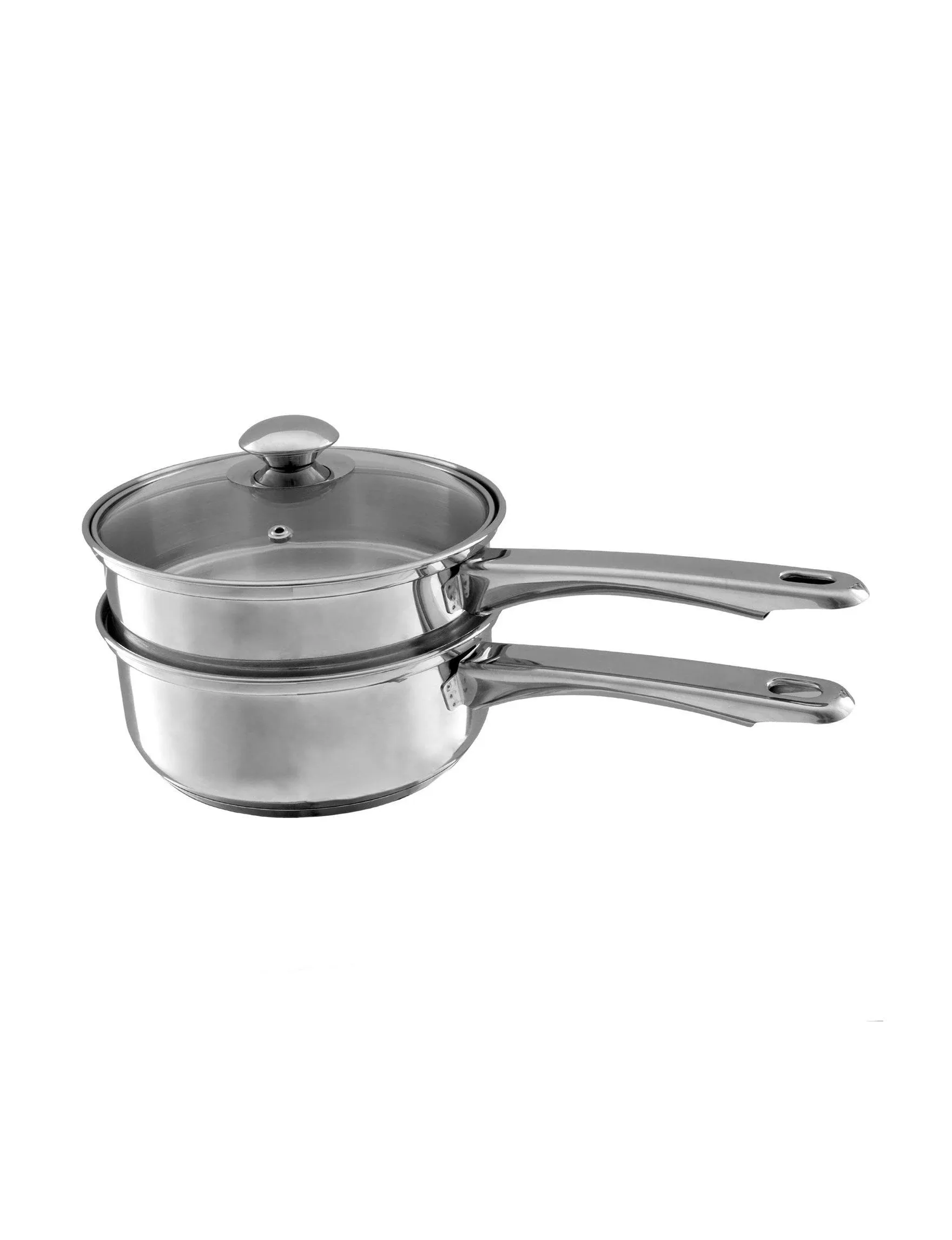 Classic Cuisine 2-in-1 Stainless Steel Boiler & Sauce Pan, Silver