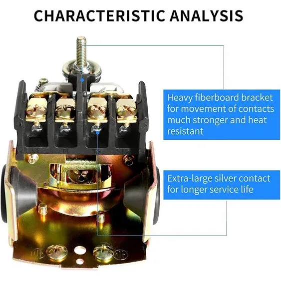 Pessure Switch for Well Pump, 40-60Psi Water Pressure Switch Adjustable Differential, 1/4 Inch Female NPT Water Pressure