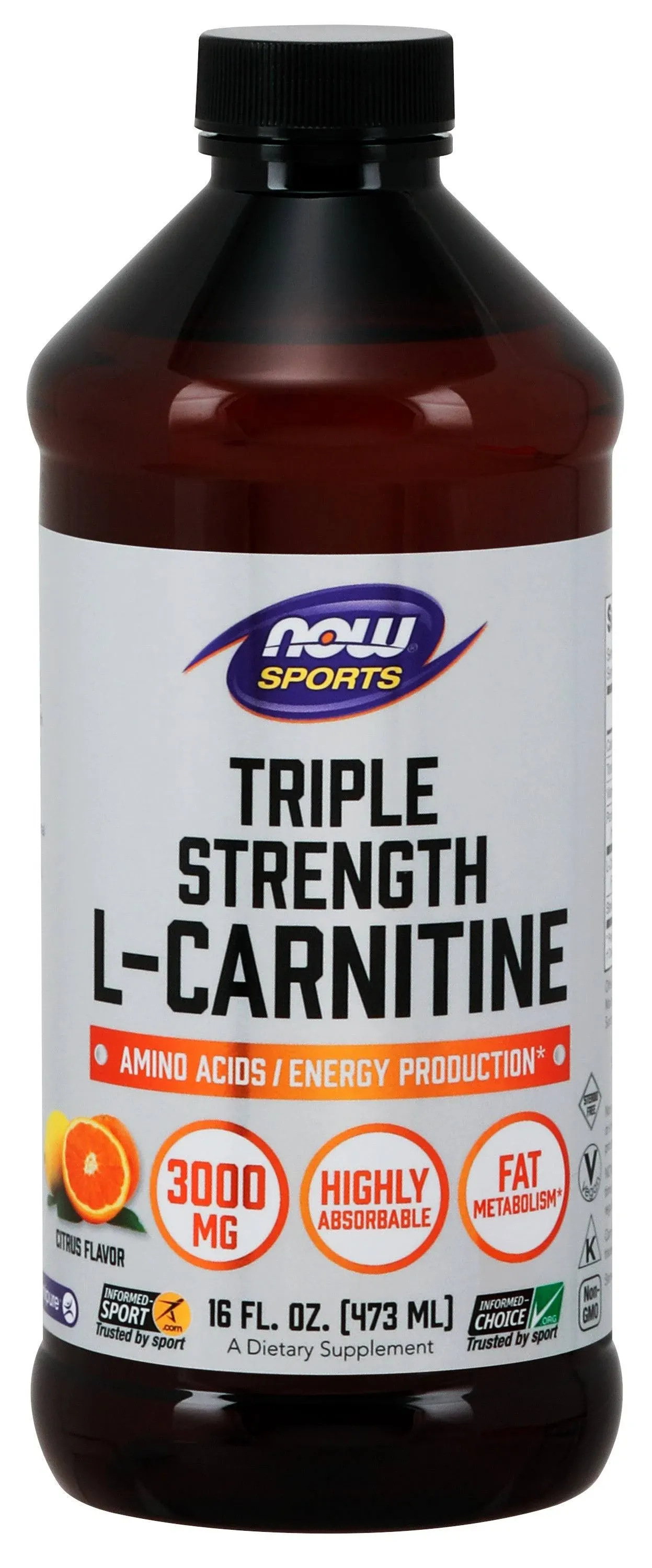 Now L-Carnitine Liquid - Triple Strength, 473 ml Citrus