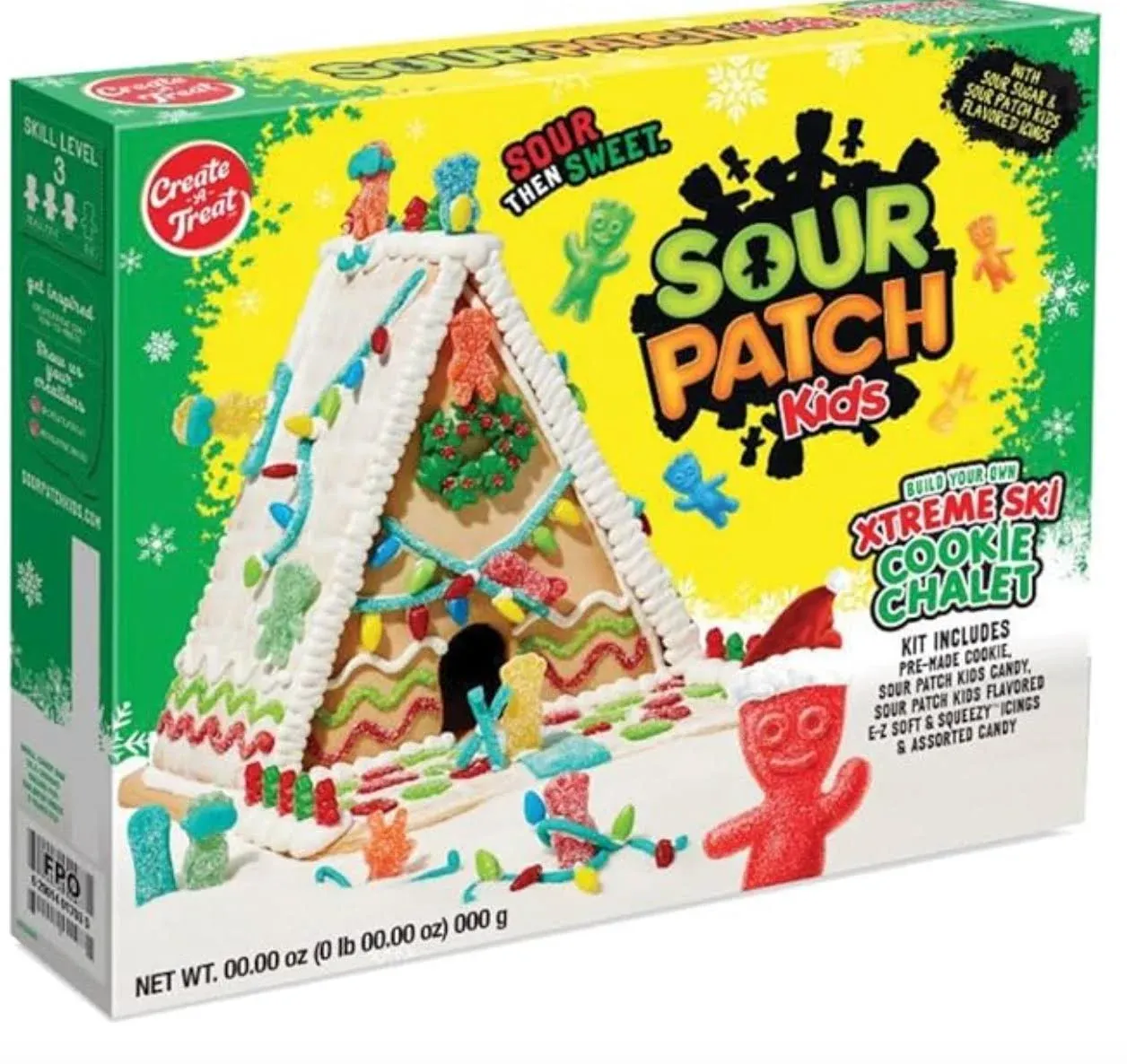 Sour Patch Kids Holiday Xtreme Ski Chalet Cookie Kit - 35.2oz