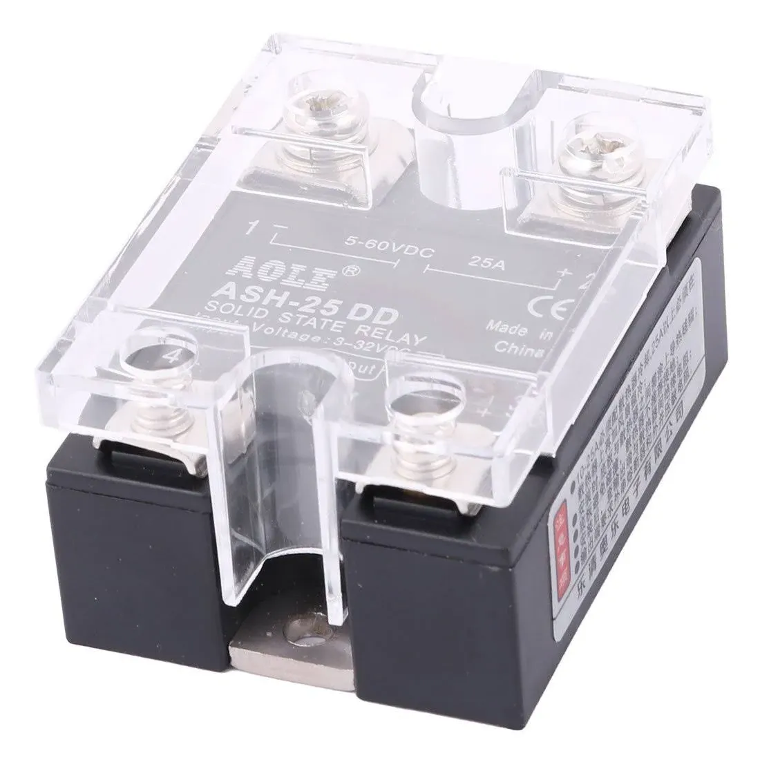 uxcell ASH-25DD 4-32VDC to 5-250VDC 25A Single Phase Solid State Relay DC-DC Relay