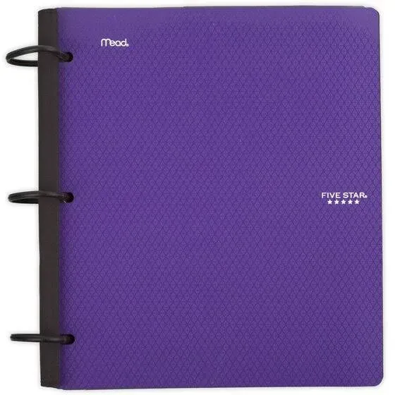 Five Star Flex Refillable Notebook Plus Study App 80 Sheets College Ruled, Purple