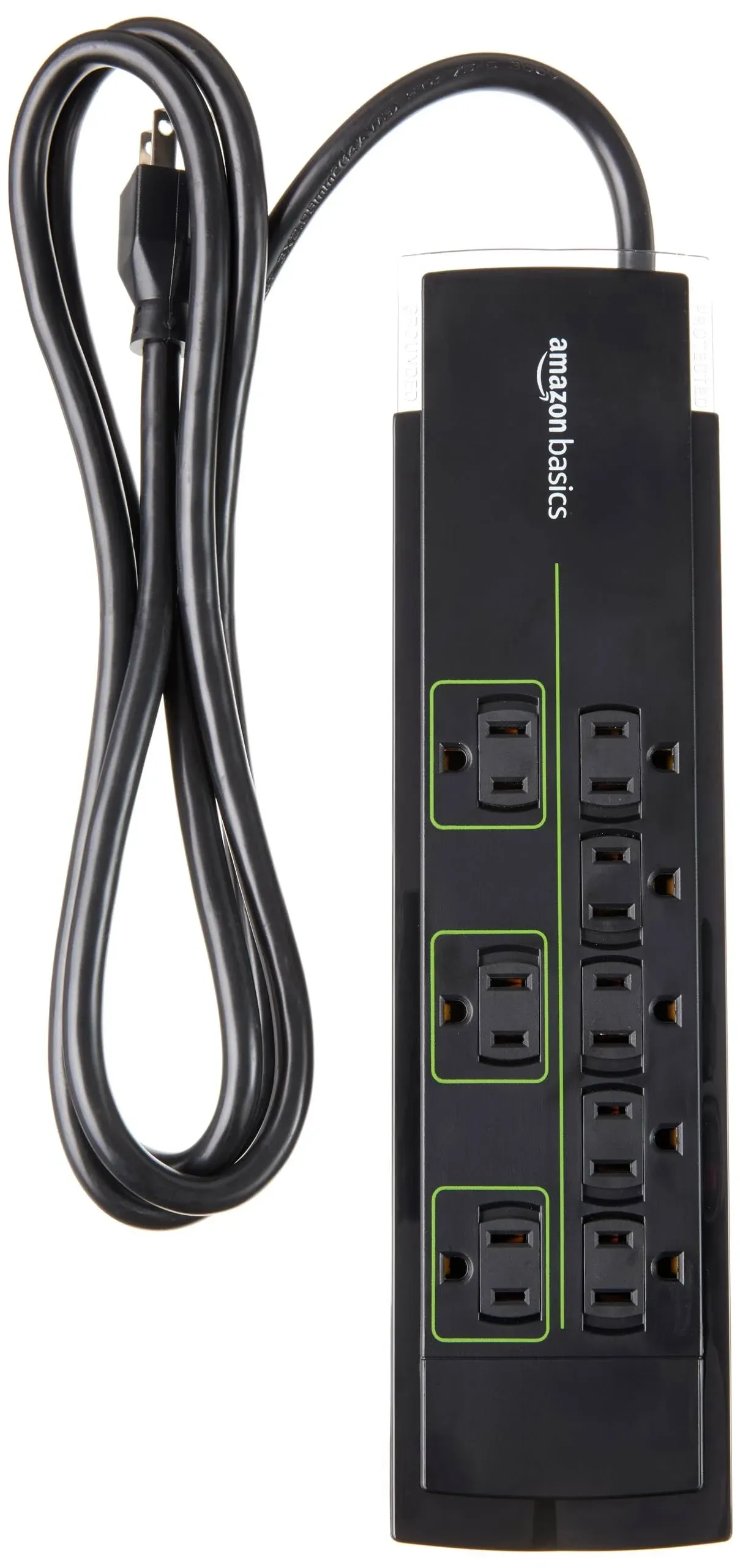 AmazonBasics 8-Outlet Power Strip Surge Protector | 4,500 Joule, 6-Foot Cord