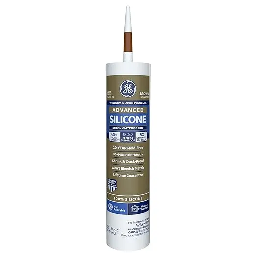 GE GE5080 Silicone 2+ Window and Door Caulk 10.1 oz Tube Brown