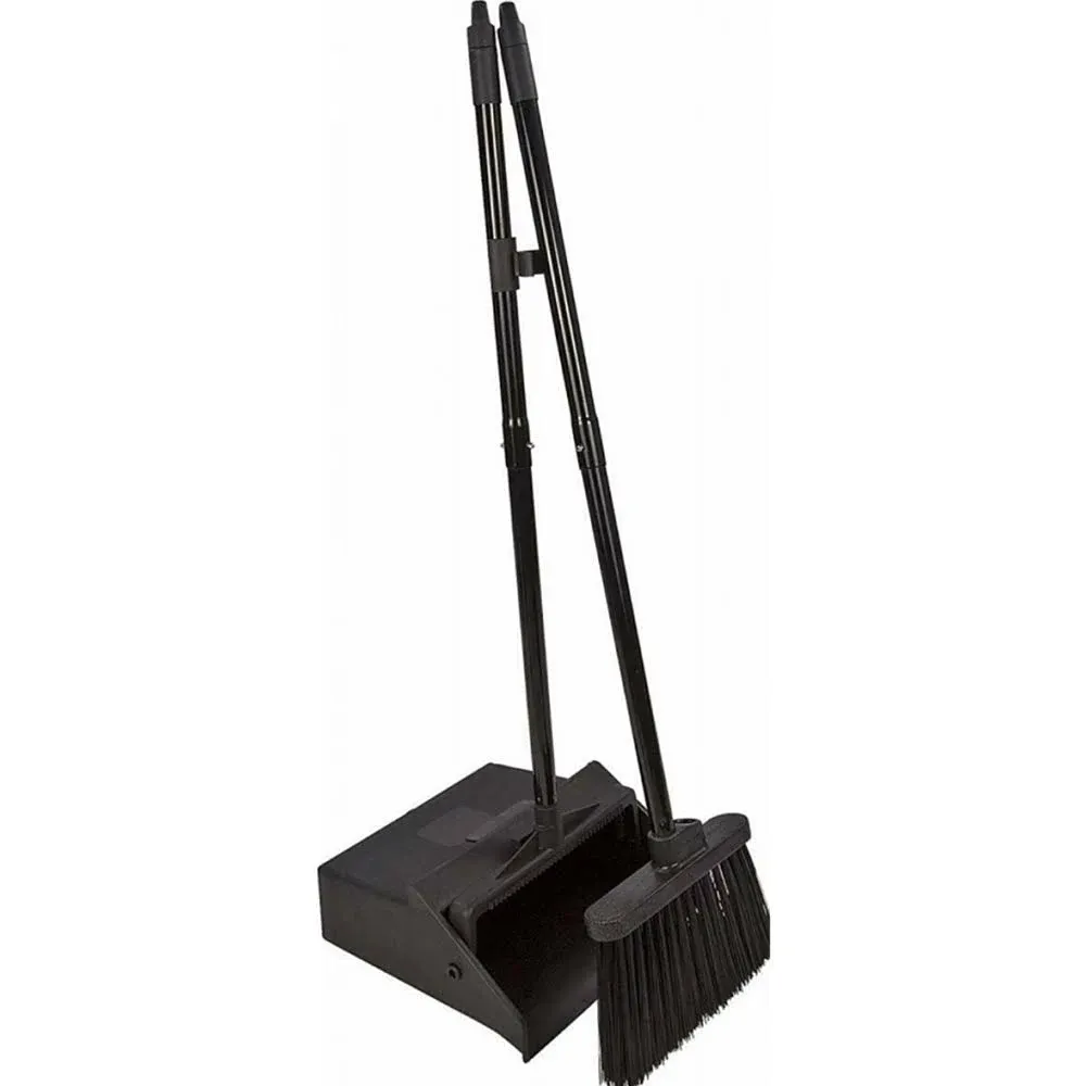 Upright Dust Pan &amp; Broom 36&#034; - Black