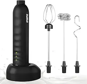 Milk Frother, Dallfoll Handheld USB Rechargeable Milk Frothers, Coffee Frother Electric Whisk, 3 Gear Adjustable Milk Bubbler Mixer for Latte,