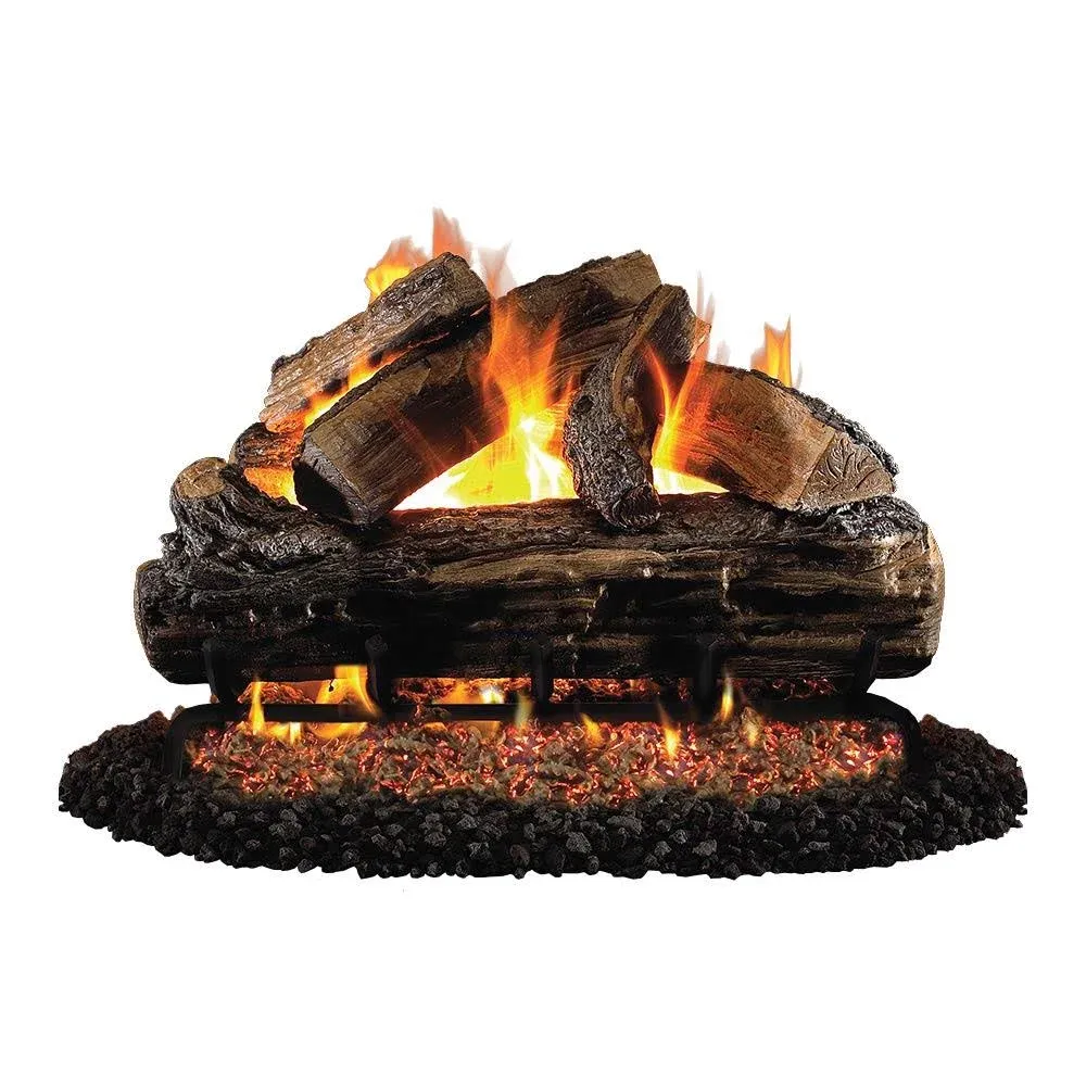 Peterson Real Fyre 24-Inch Split Oak Log Set with Vented G4 Burner - Match-Light ...