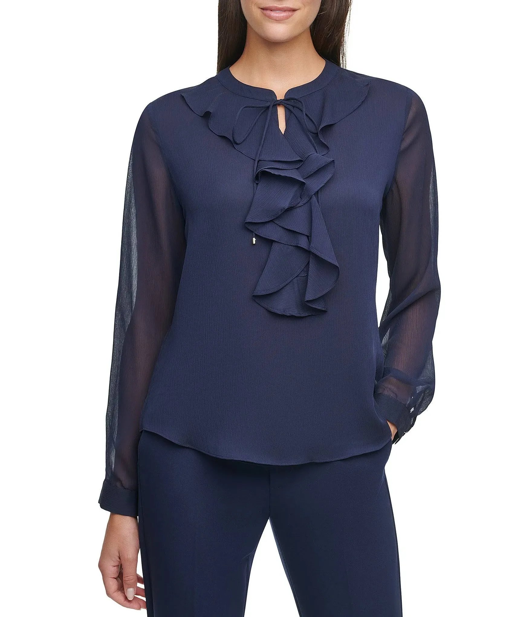 Women’s Ruffled Tie-Neck Blouse
      
          Women’s Ruffled Tie-Neck Blouse