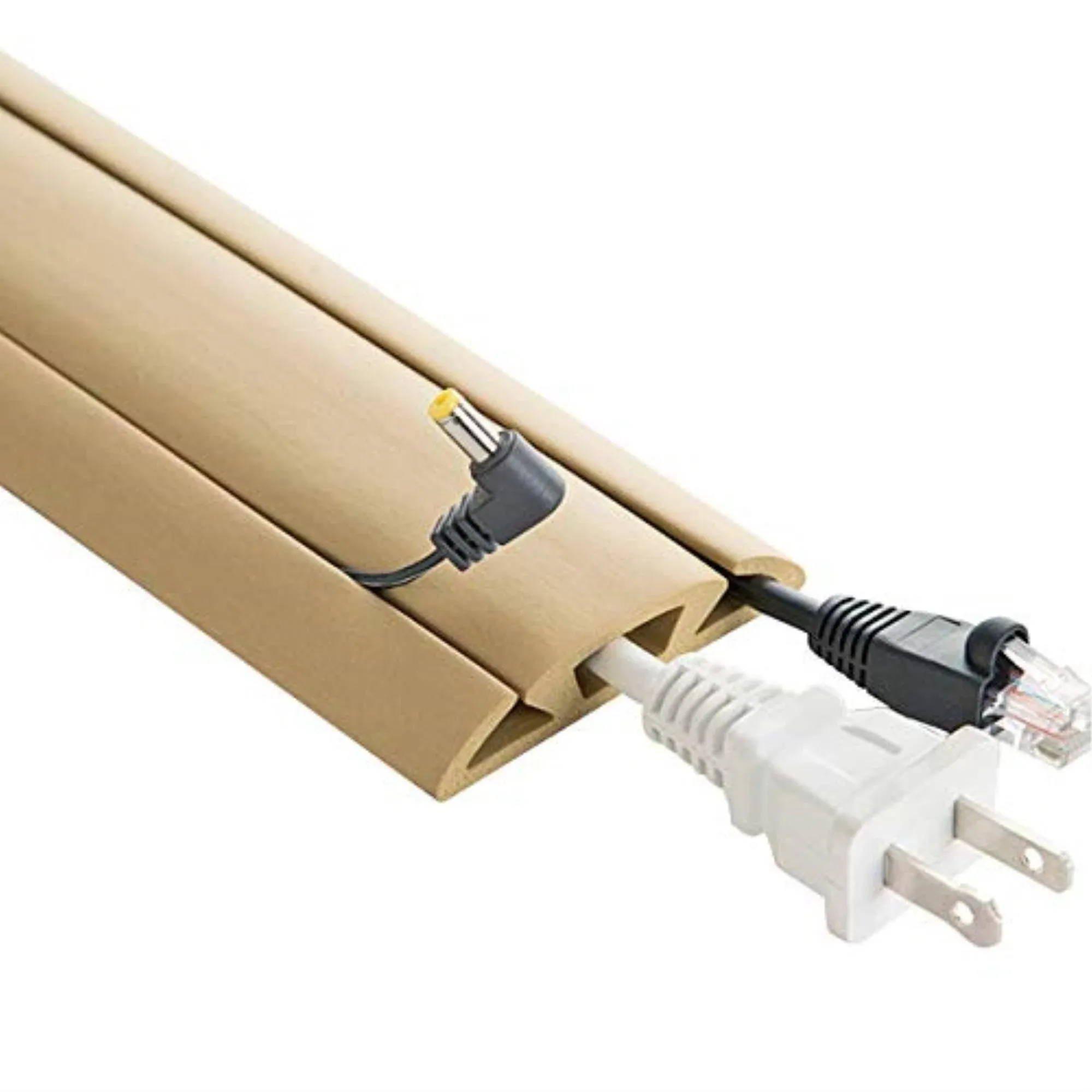 3-Channel Cord Protector & Concealer for Floor - 5 FT - Beige