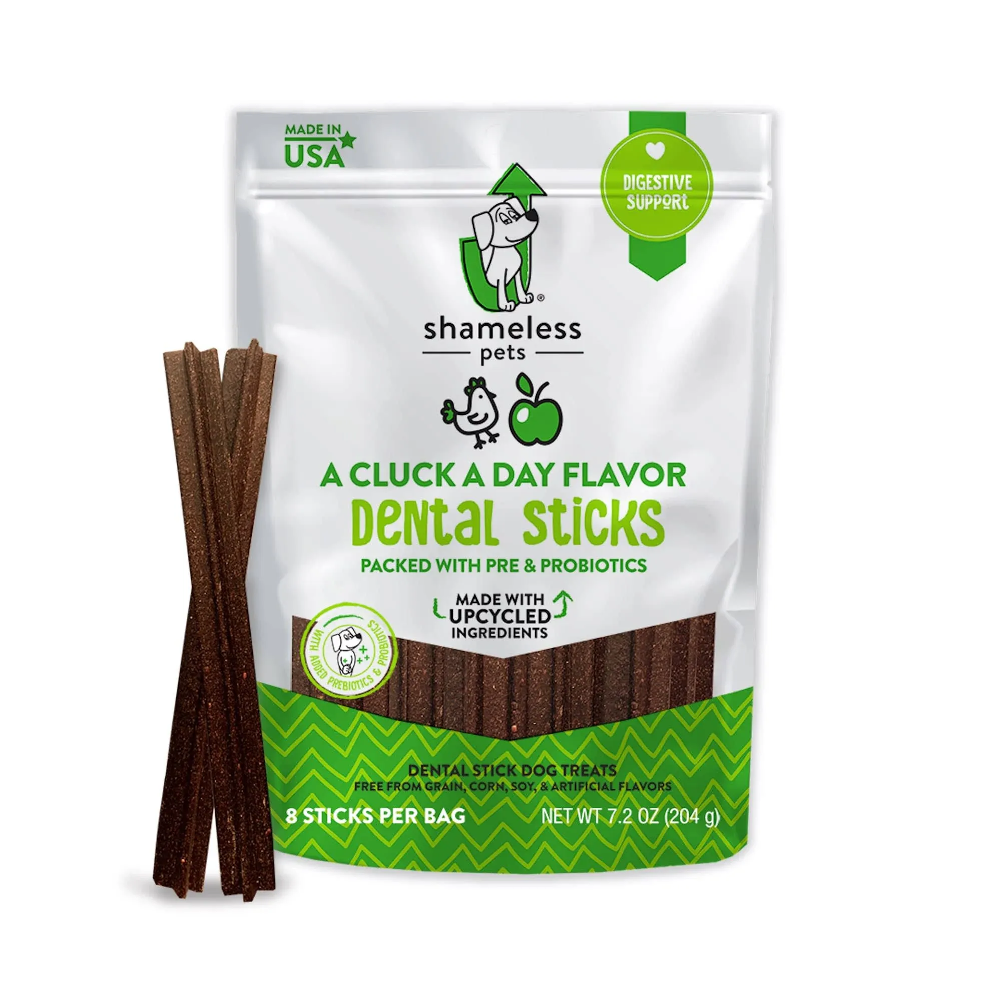 SHAMELESS PETS A Cluck A Day Dental Sticks Dog Treats