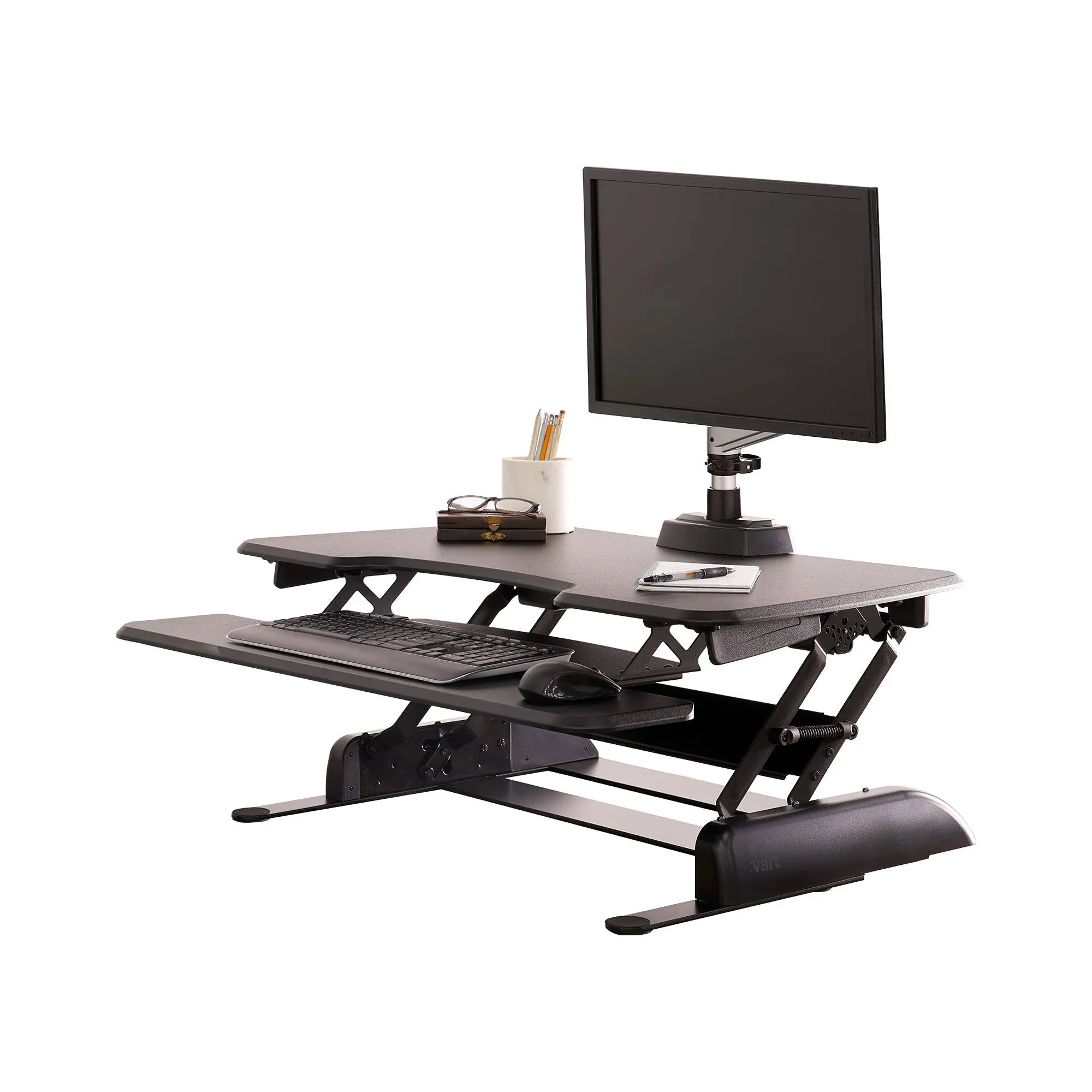 - desk Essential 36 - Two-Tier Standing Desk Converter for Monitor &amp; Accessories