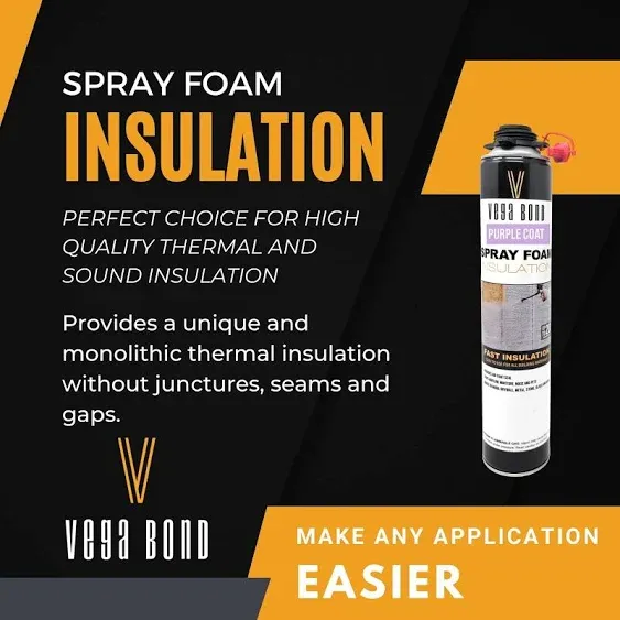 Vega Bond Premium Single Component Self Expanding Purplecoat Closed Cell Insulation Spray Foam