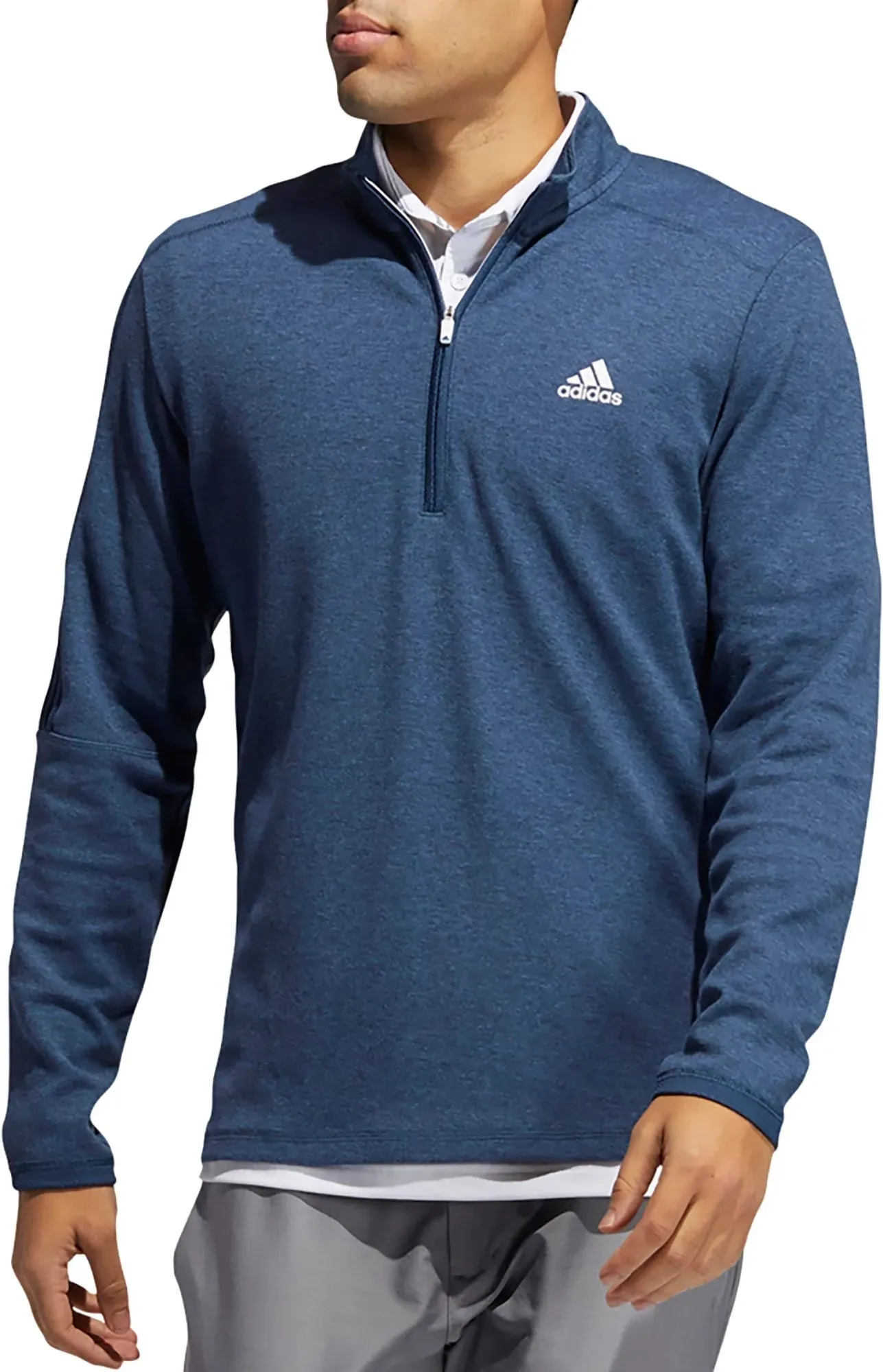 Men's Adidas 3-Stripes Quarter-Zip Pullover Top, Size: XXL, Blue