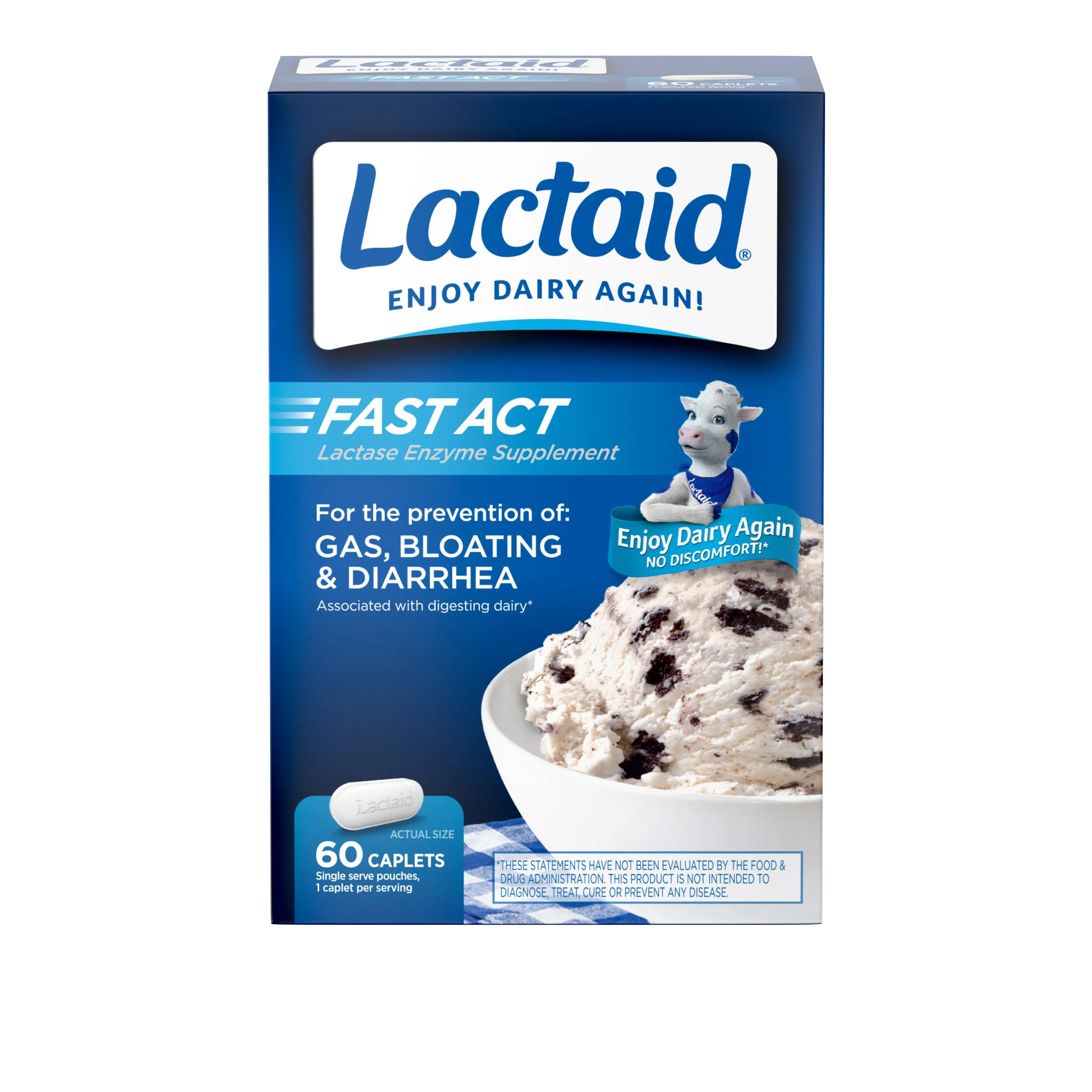 Lactaid Fast Act Intolerância à Lactose Caplets 120 ct.