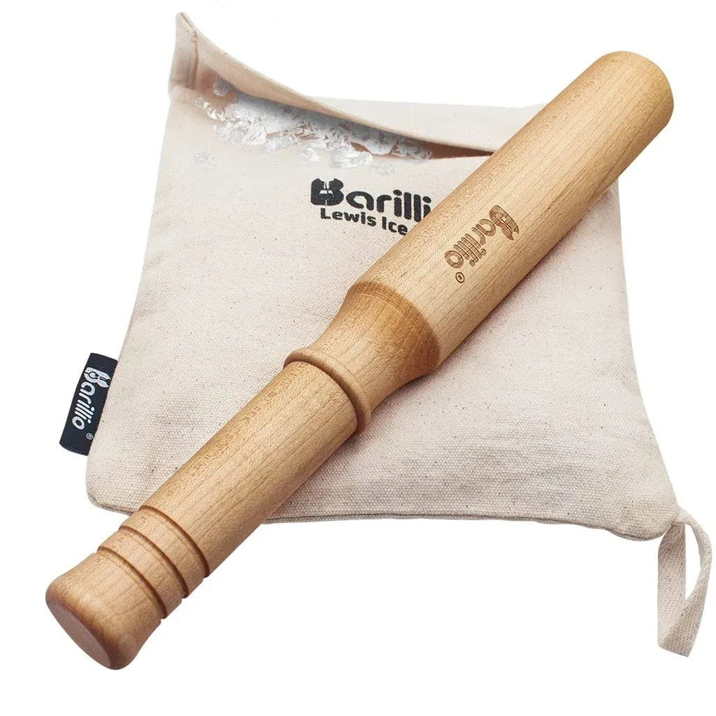 Barillio Hard Maple Muddler Mallet and Lewis Ice Bag Kit