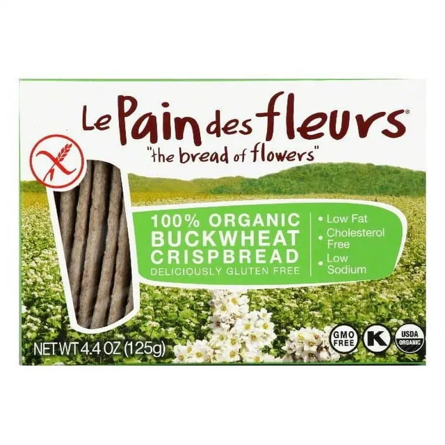 Le Pain Des Fleurs Organic Buckwheat Crispbread, 4.4 Ounce (Pack of 6) 