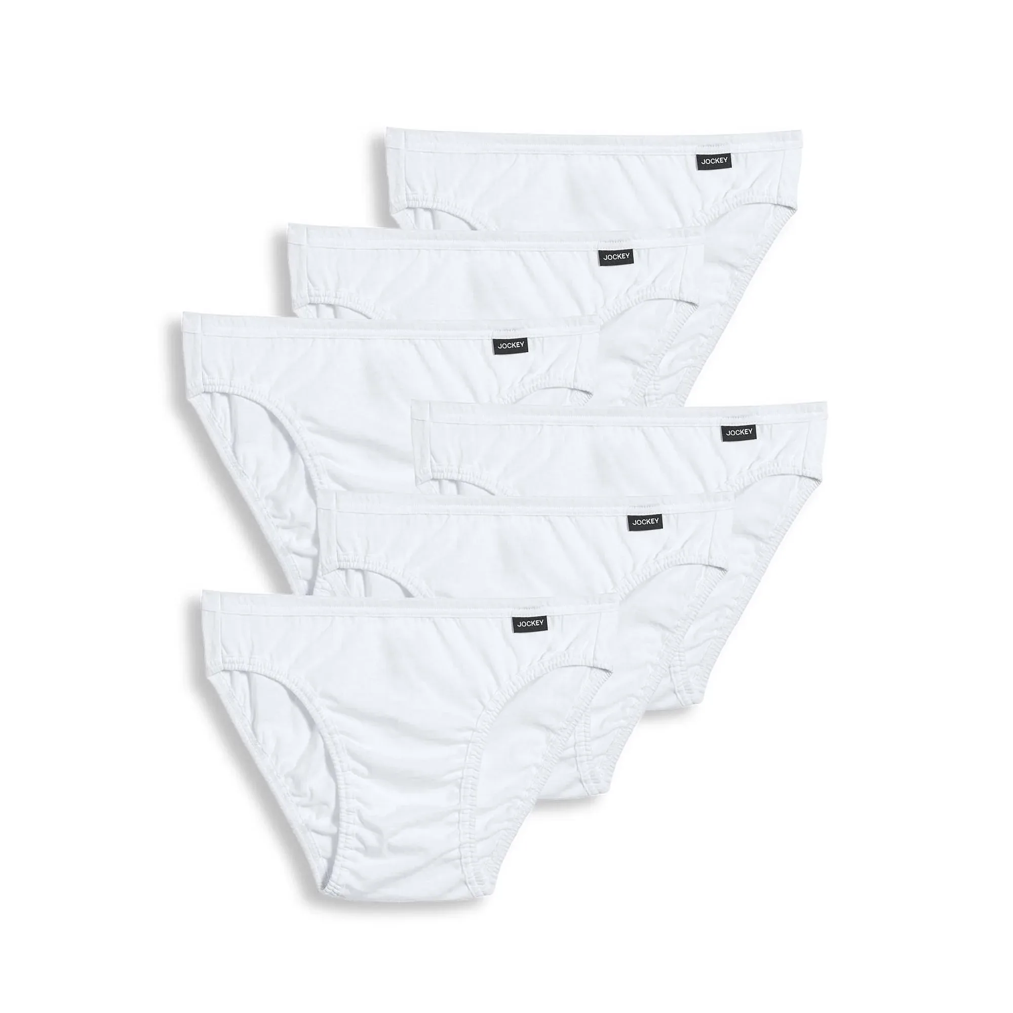 Jockey Men's Elance Bikini Underwear, White, L - 6 pack