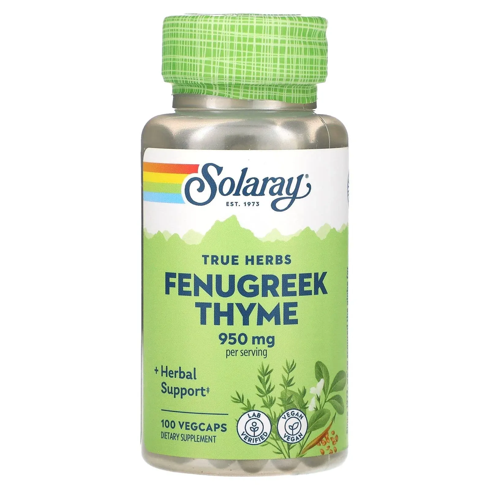 Solaray Fenugreek and Thyme - 100 Capsules