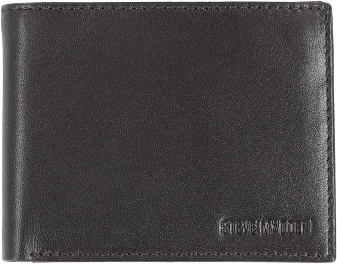 Steve Madden Mens Glove Leather RFID Blocking Passcase Wallet